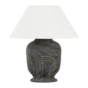 Pecola 24" Table Lamp, Patina Brass/Ceramic Windswept Ash Finish