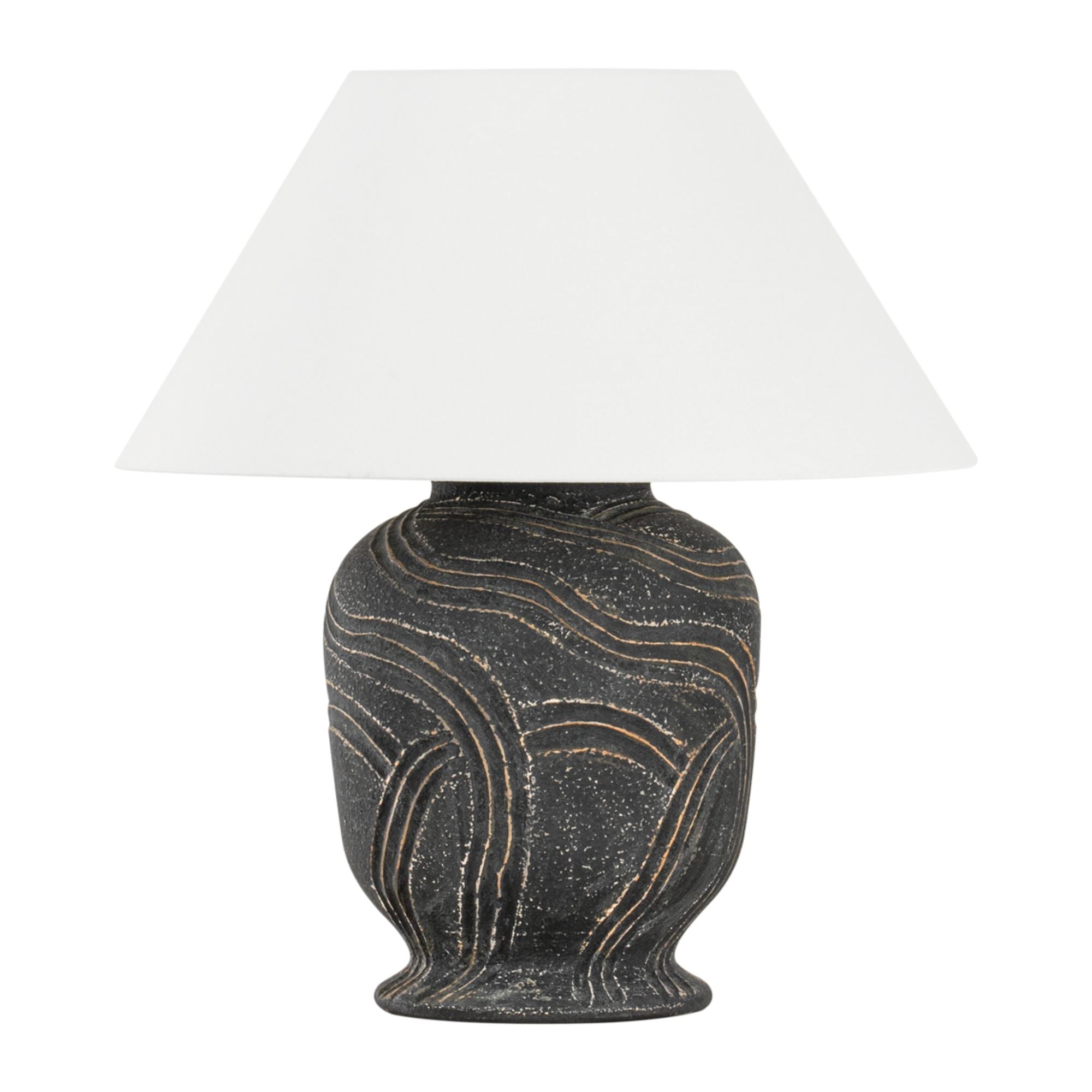 Pecola 24" Table Lamp, Patina Brass/Ceramic Windswept Ash Finish