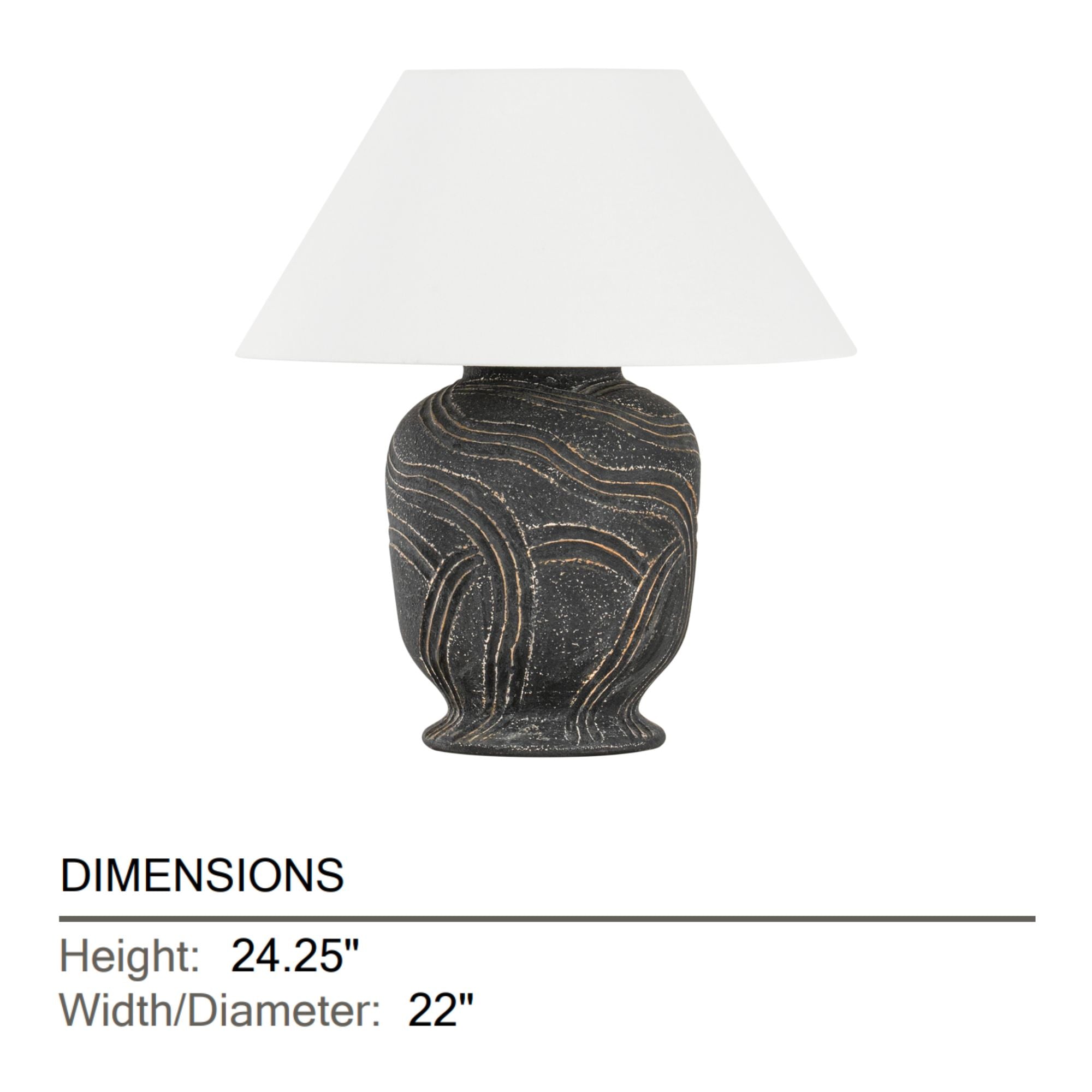 Pecola 24" Table Lamp, Patina Brass/Ceramic Windswept Ash Finish