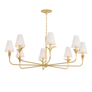 Troy Quill 57.5" 8-Light Chandelier, Gilded Ivory