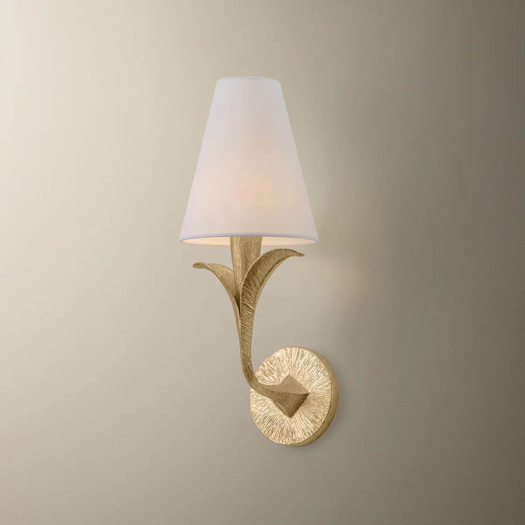 Troy Quill 16.75 in. Wall Sconce, Gilded Ivory
