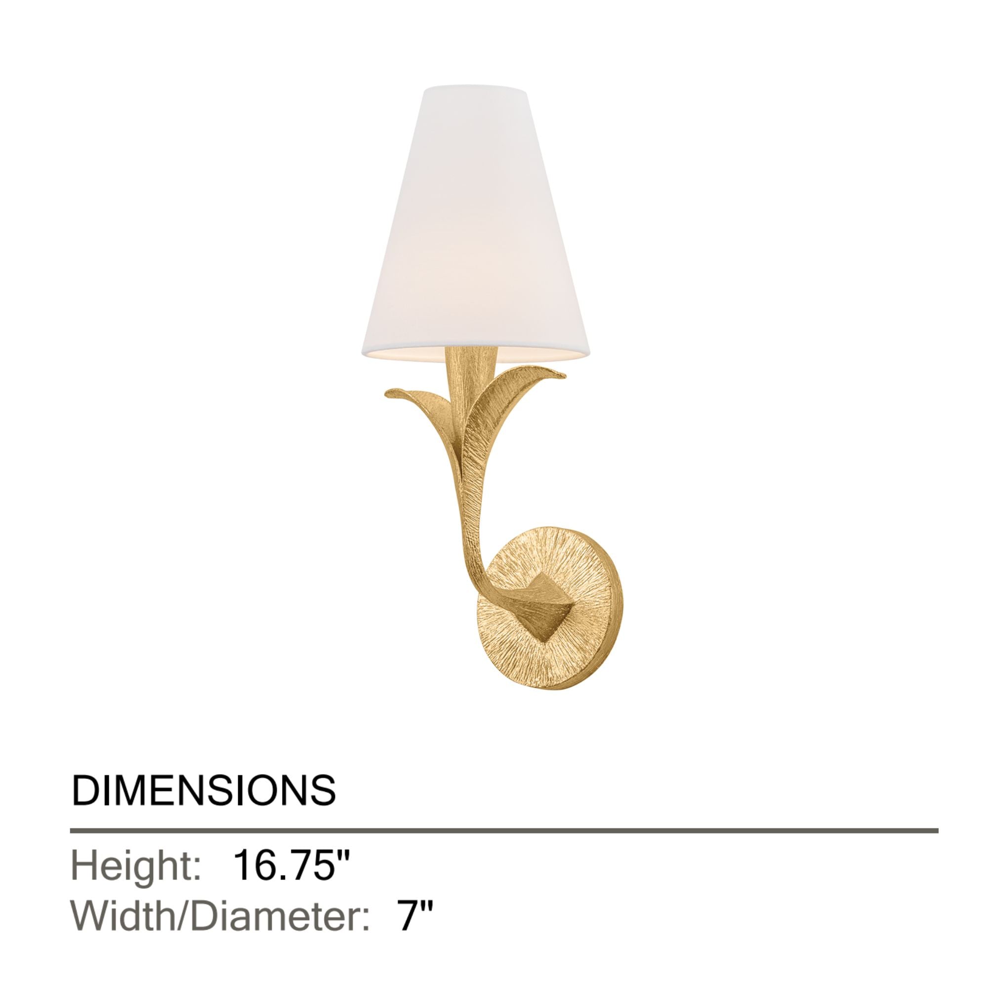 Troy Quill 16.75 in. Wall Sconce, Gilded Ivory