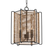 Ramon 16" 3-Light Hangining Lantern, Textured Black Finish