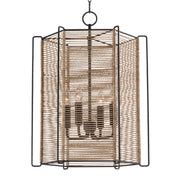 Ramon 24" 4-Light Hanging Lantern, Textured Black Finish