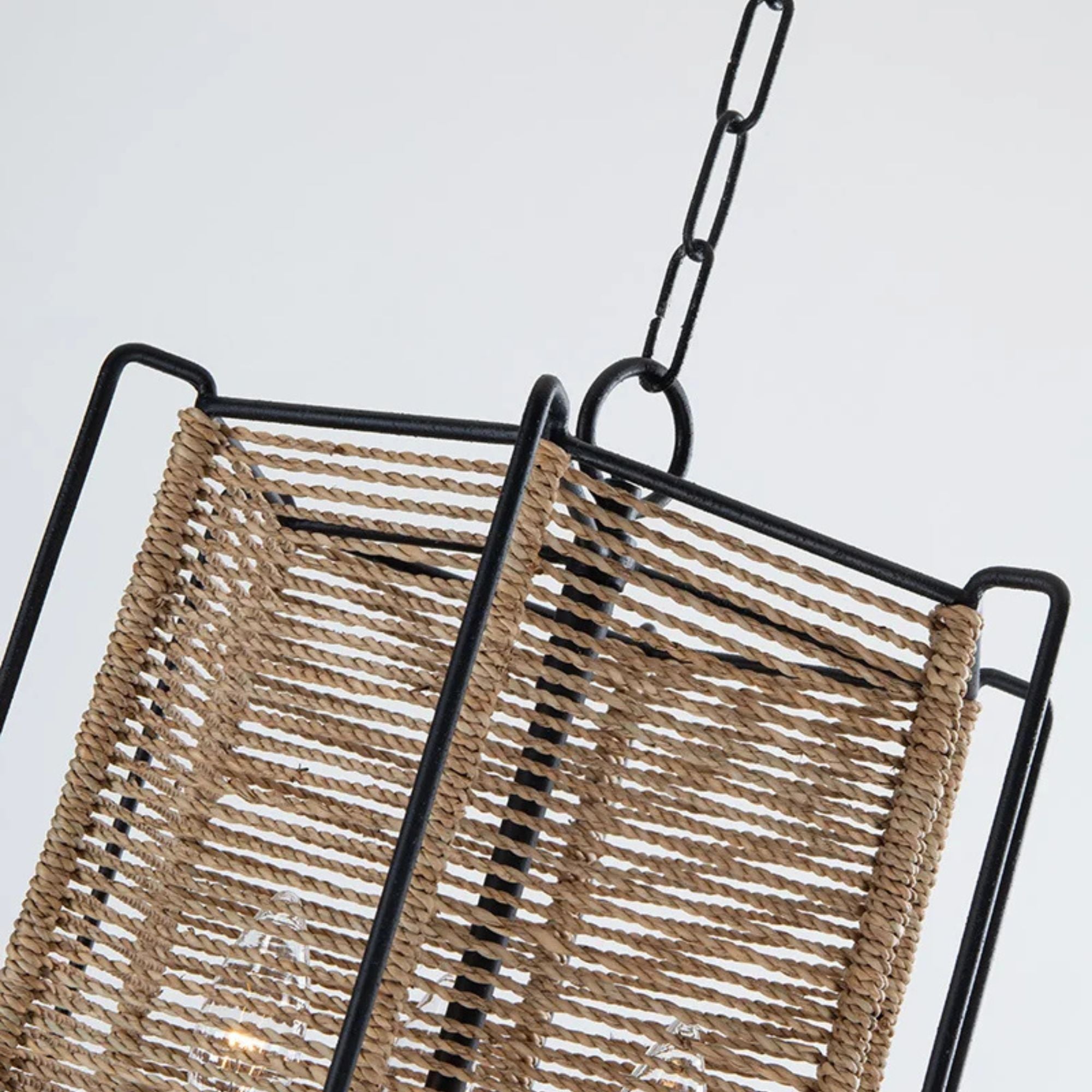 Ramon 24" 4-Light Hanging Lantern, Textured Black Finish