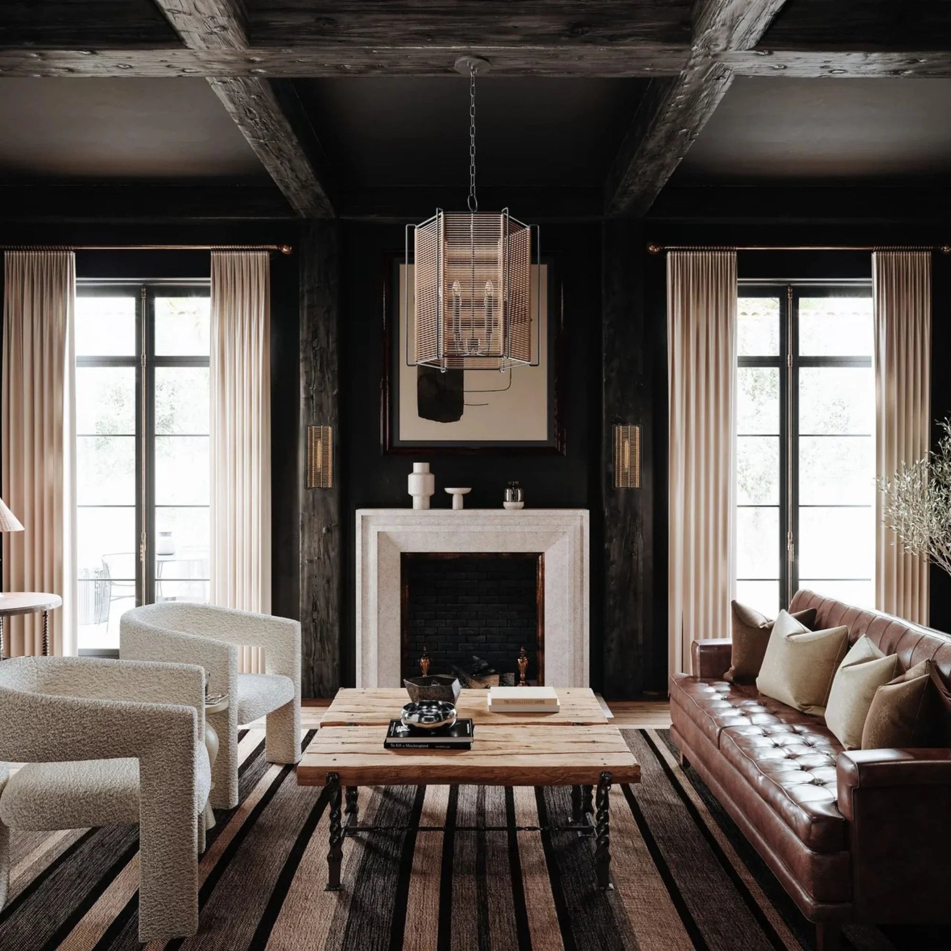 Troy Lighting - Troy Ramon Hanging Lantern - Textured Black Finish | Bees Lighting