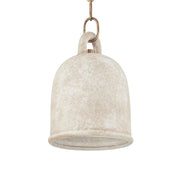 Relic 12" Pendant, Patina Brass/Ceramic Relic White Finish