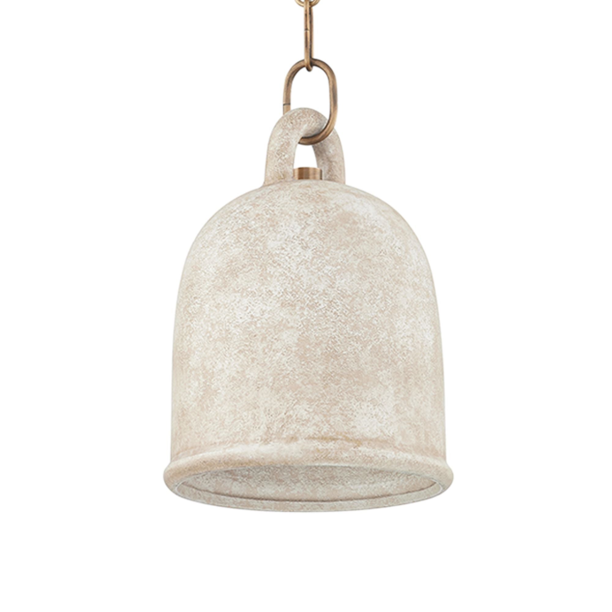 Relic 12" Pendant, Patina Brass/Ceramic Relic White Finish