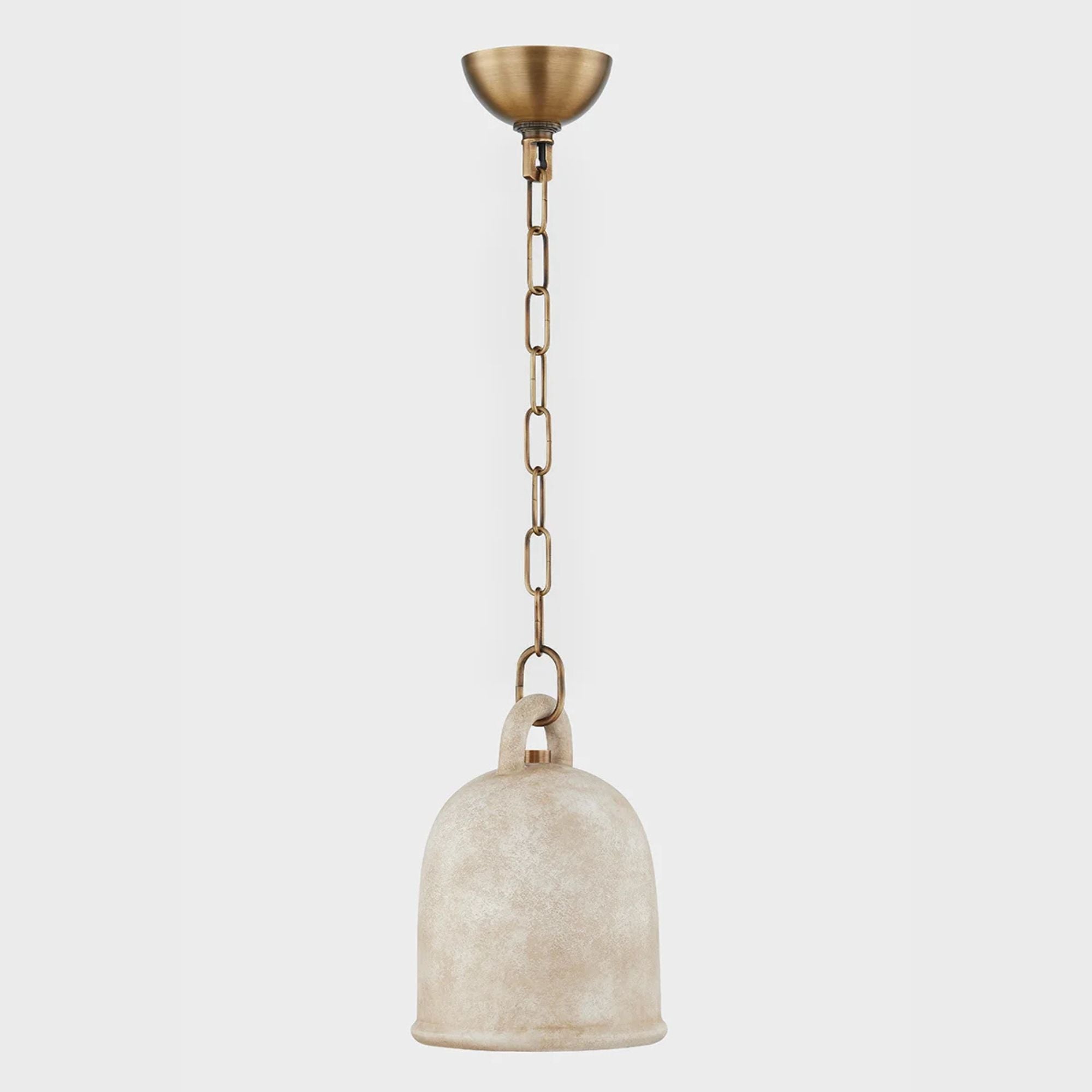 Relic 12" Pendant, Patina Brass/Ceramic Relic White Finish