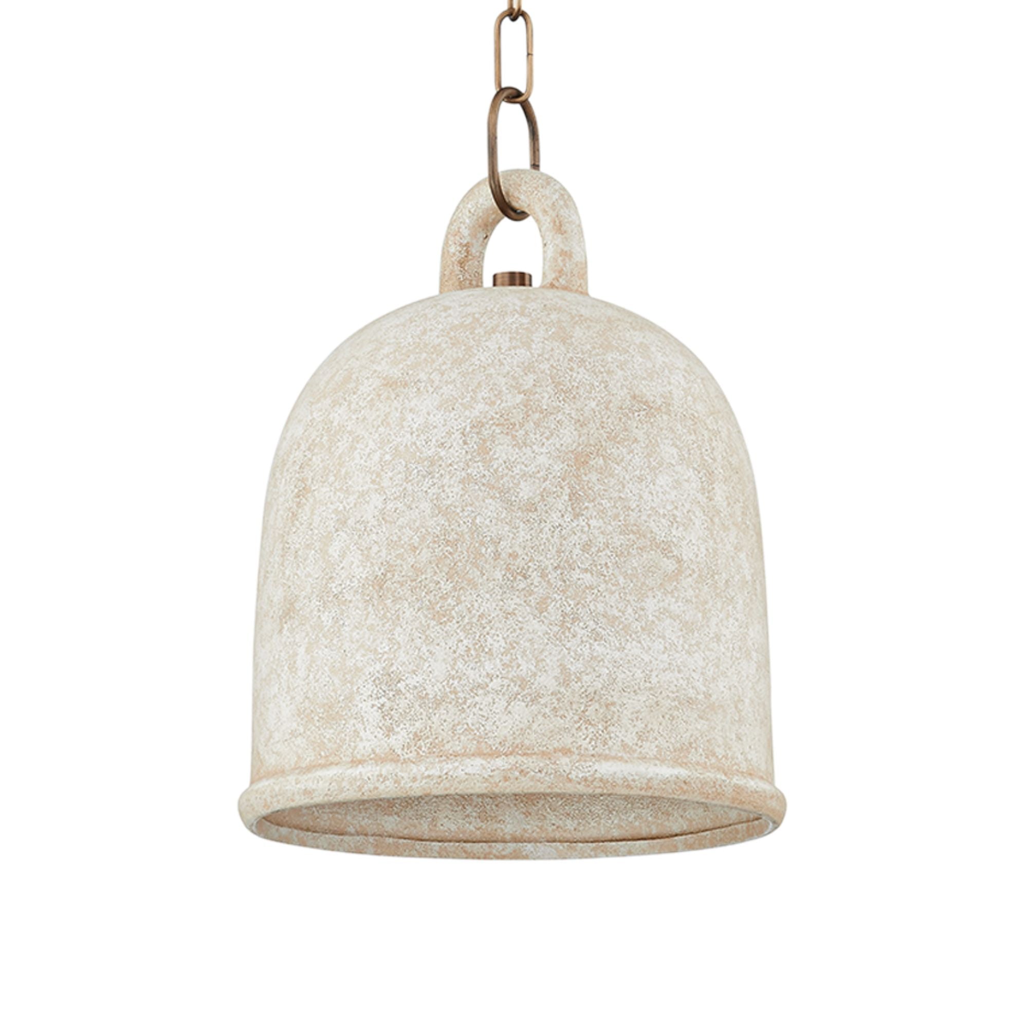 Relic 15" Pendant, Patina Brass/Ceramic Relic White Finish