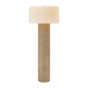 Troy Roan Floor Lamp, Patina Brass, Natural Woven Shade