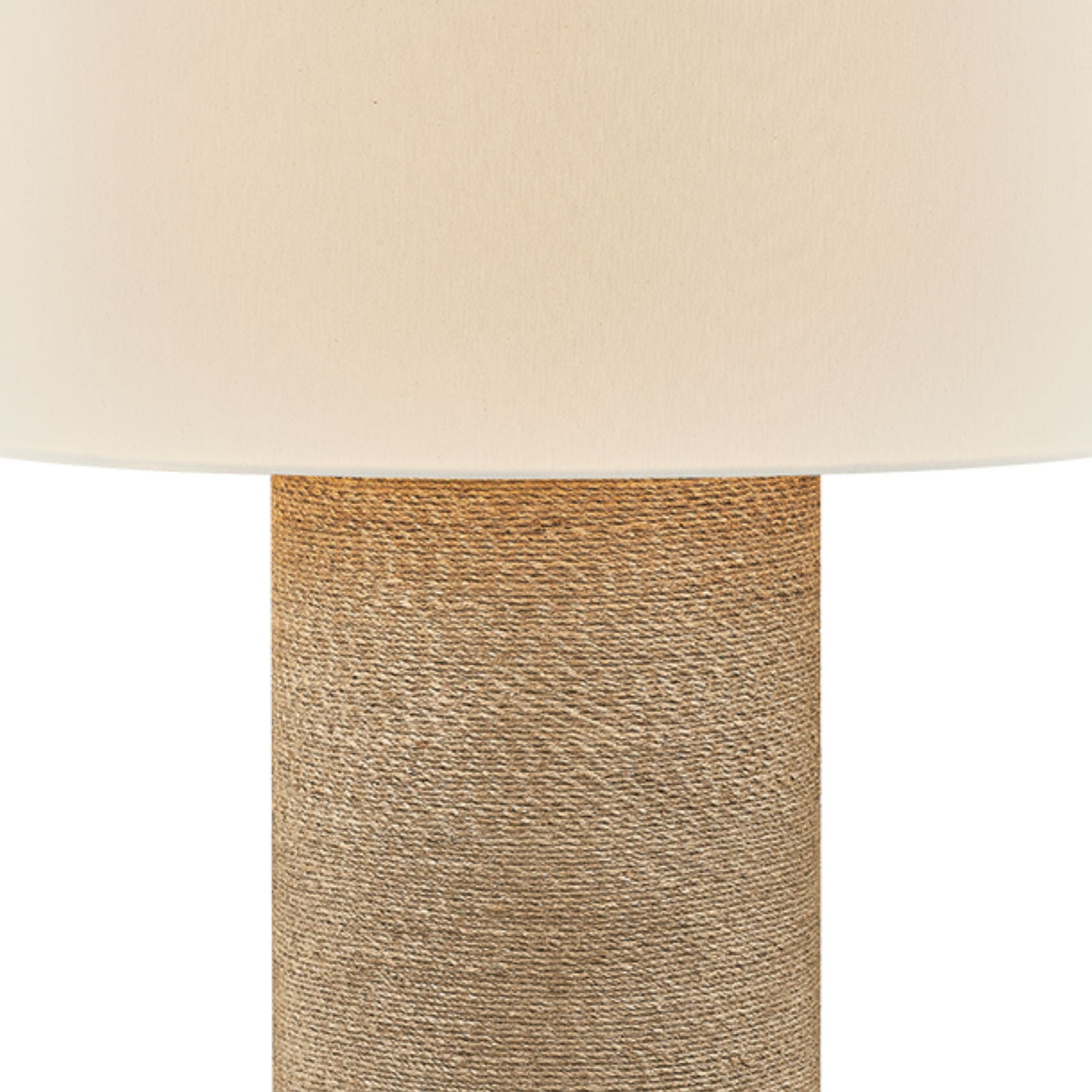 Troy Roan 31 in. Table Lamp, Patina Brass, Natural Woven Shade