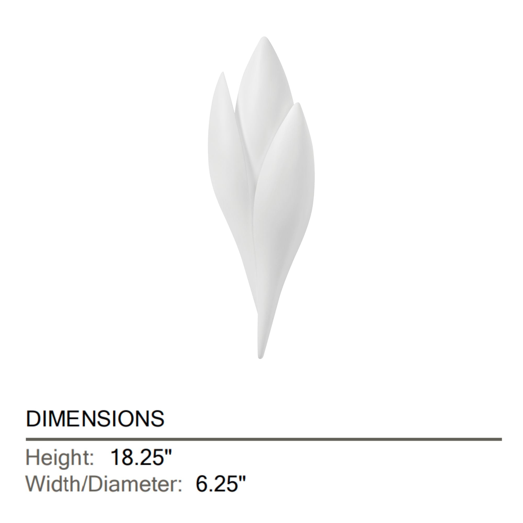 Rose 18" Wall Sconce, Gesso White Finish