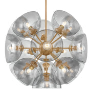 Salix 34" 16-Light Chandelier, Patina Brass Finish