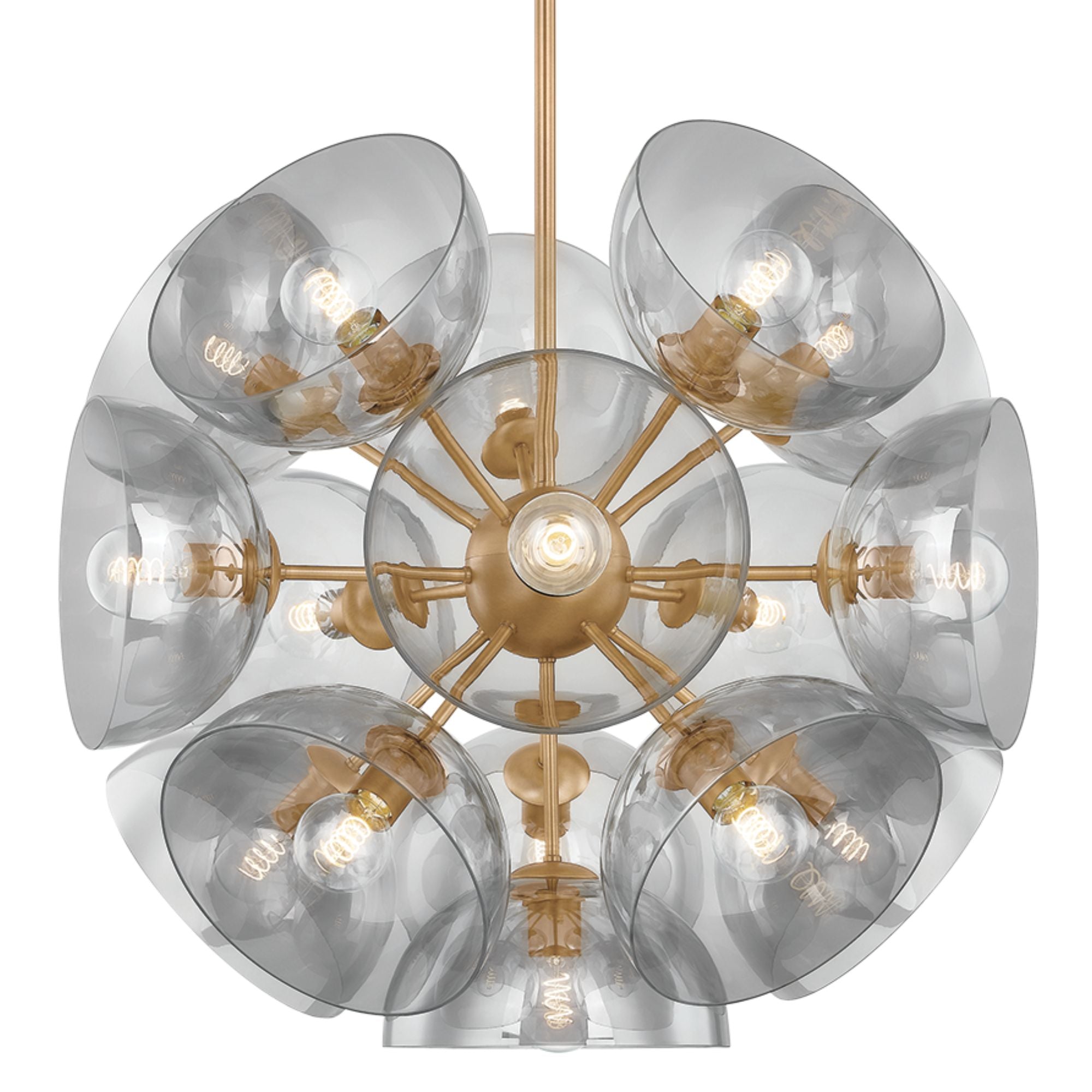 Salix 34" 16-Light Chandelier, Patina Brass Finish
