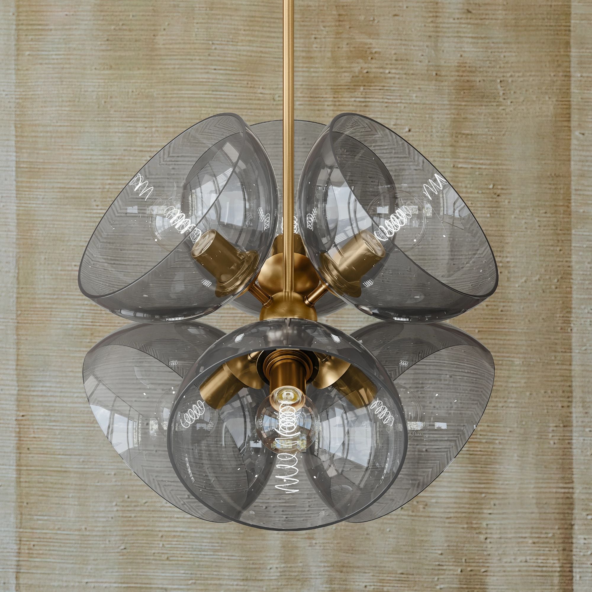 Salix 22" 6-Light Pendant, Patina Brass Finish