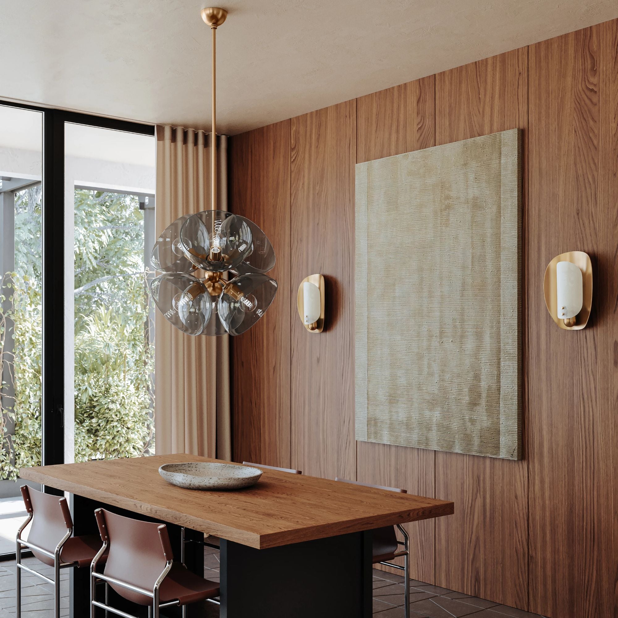 Salix 22" 6-Light Pendant, Patina Brass Finish