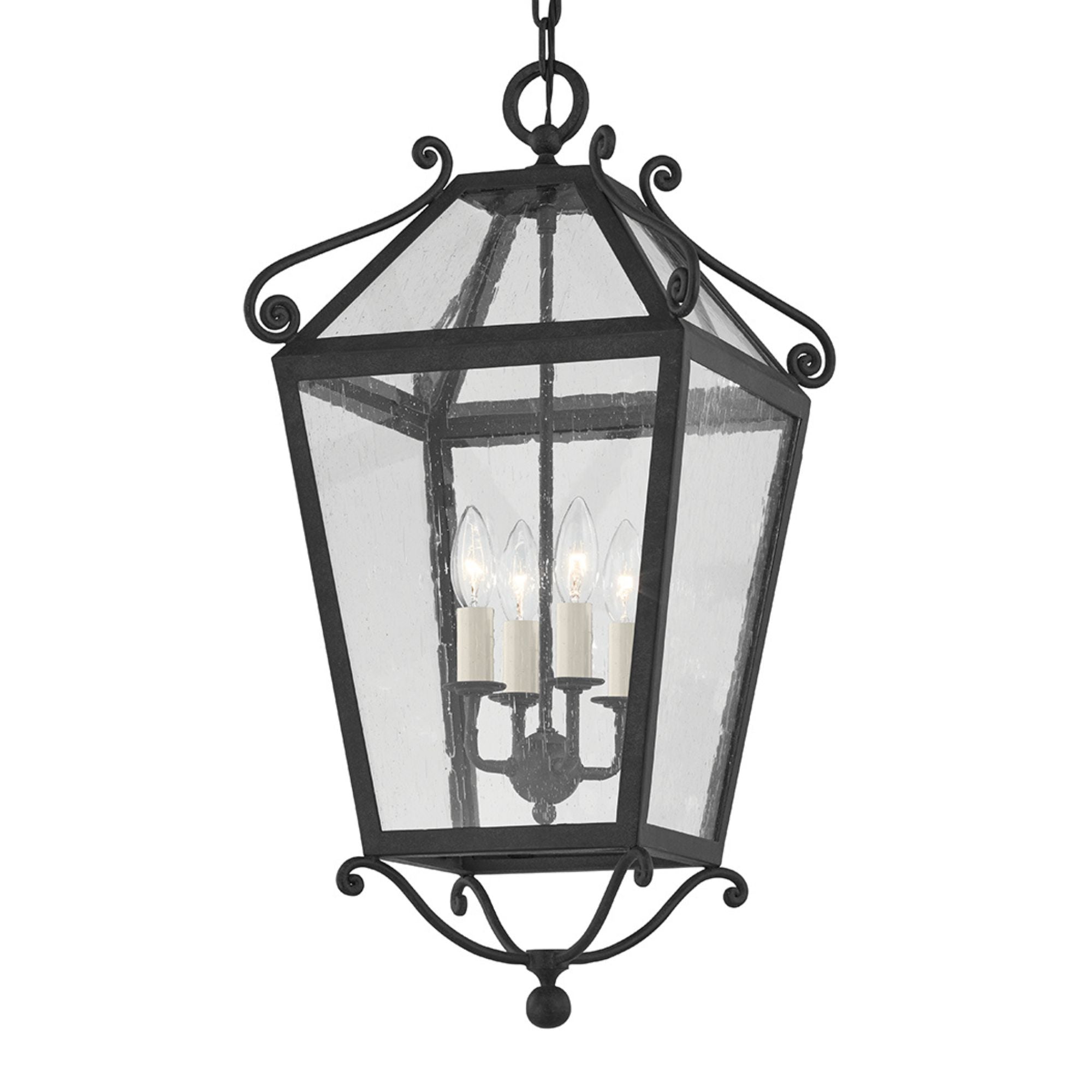 Santa Barbara County 29" 4-Light Outdoor Lantern, French Iron Finish