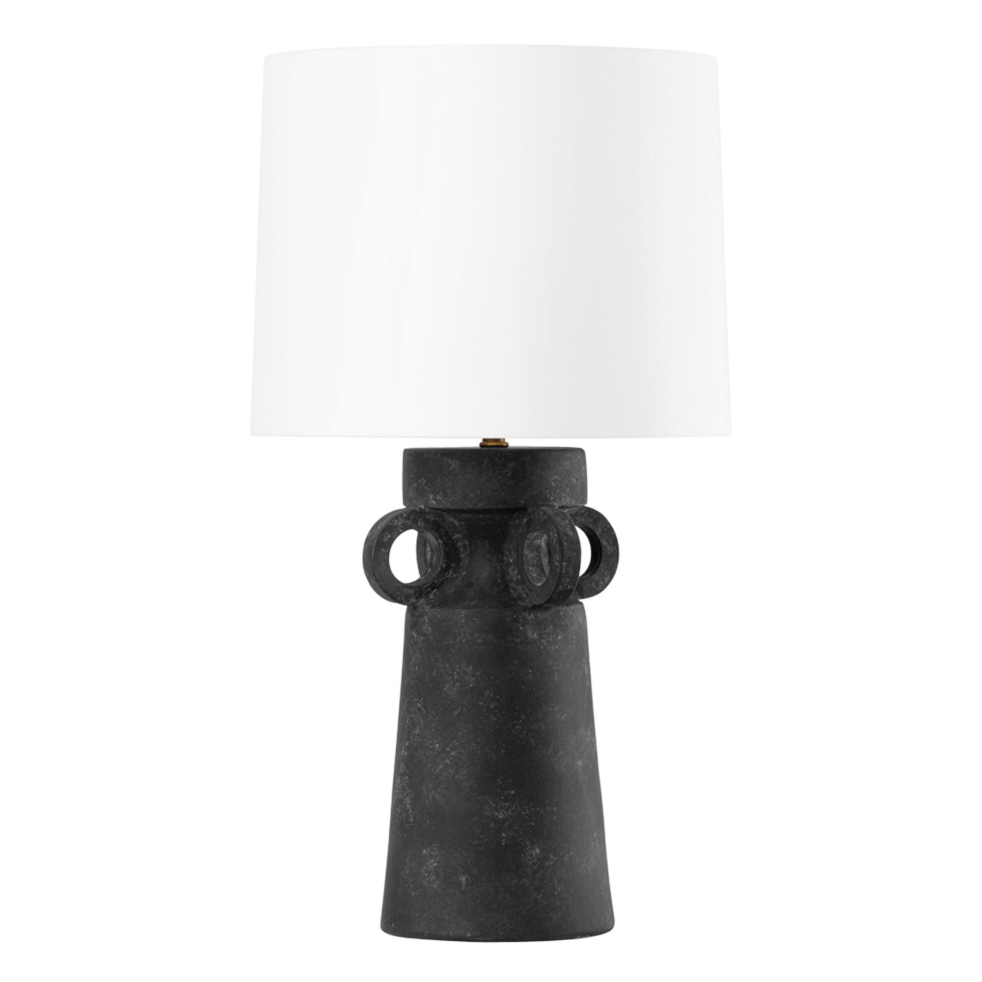 Troy Lighting - Santa Cruz 29" Table Lamp, Patina Brass/Ceramic Artifact Black Finish | Bees Lighting