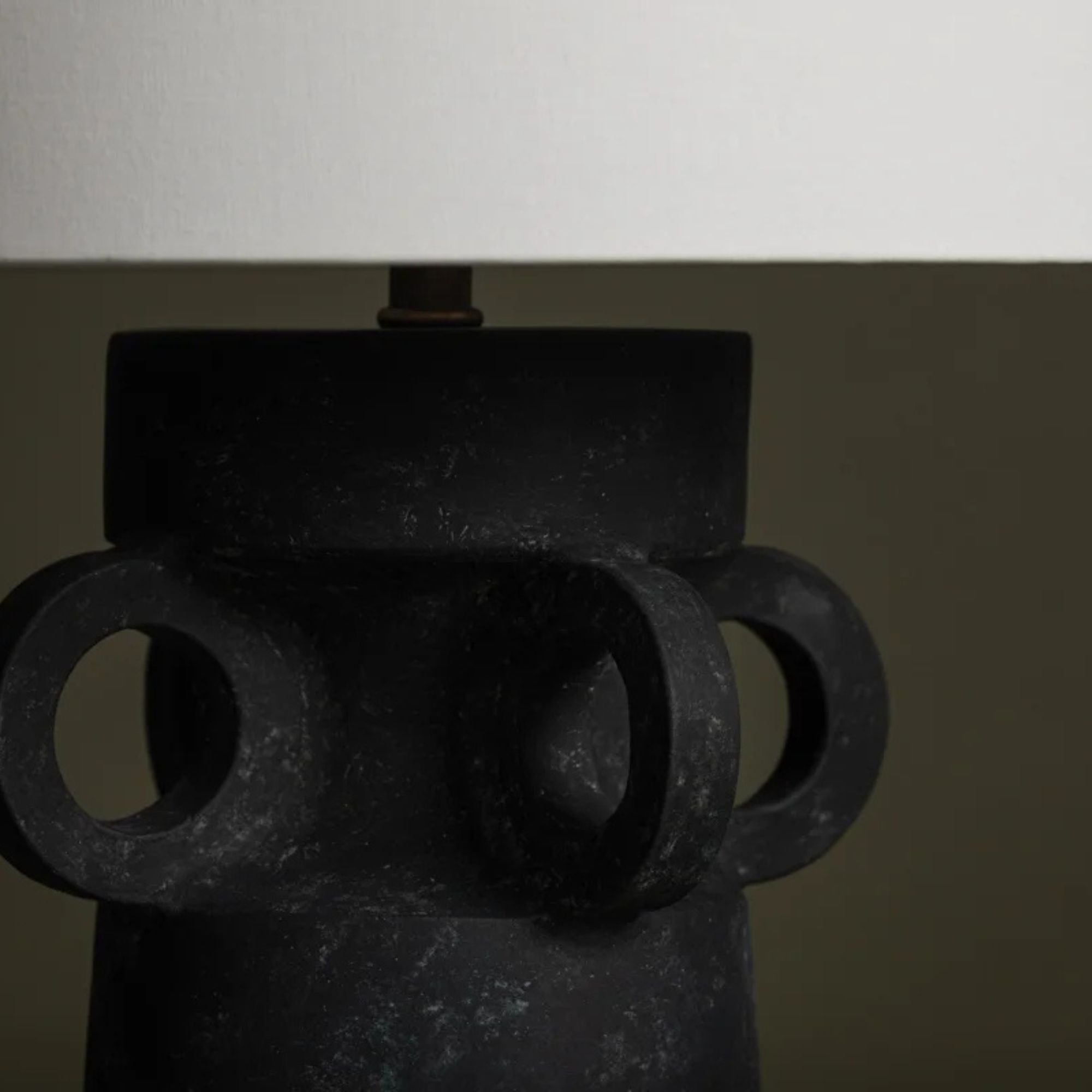 Troy Lighting - Santa Cruz 29" Table Lamp, Patina Brass/Ceramic Artifact Black Finish | Bees Lighting