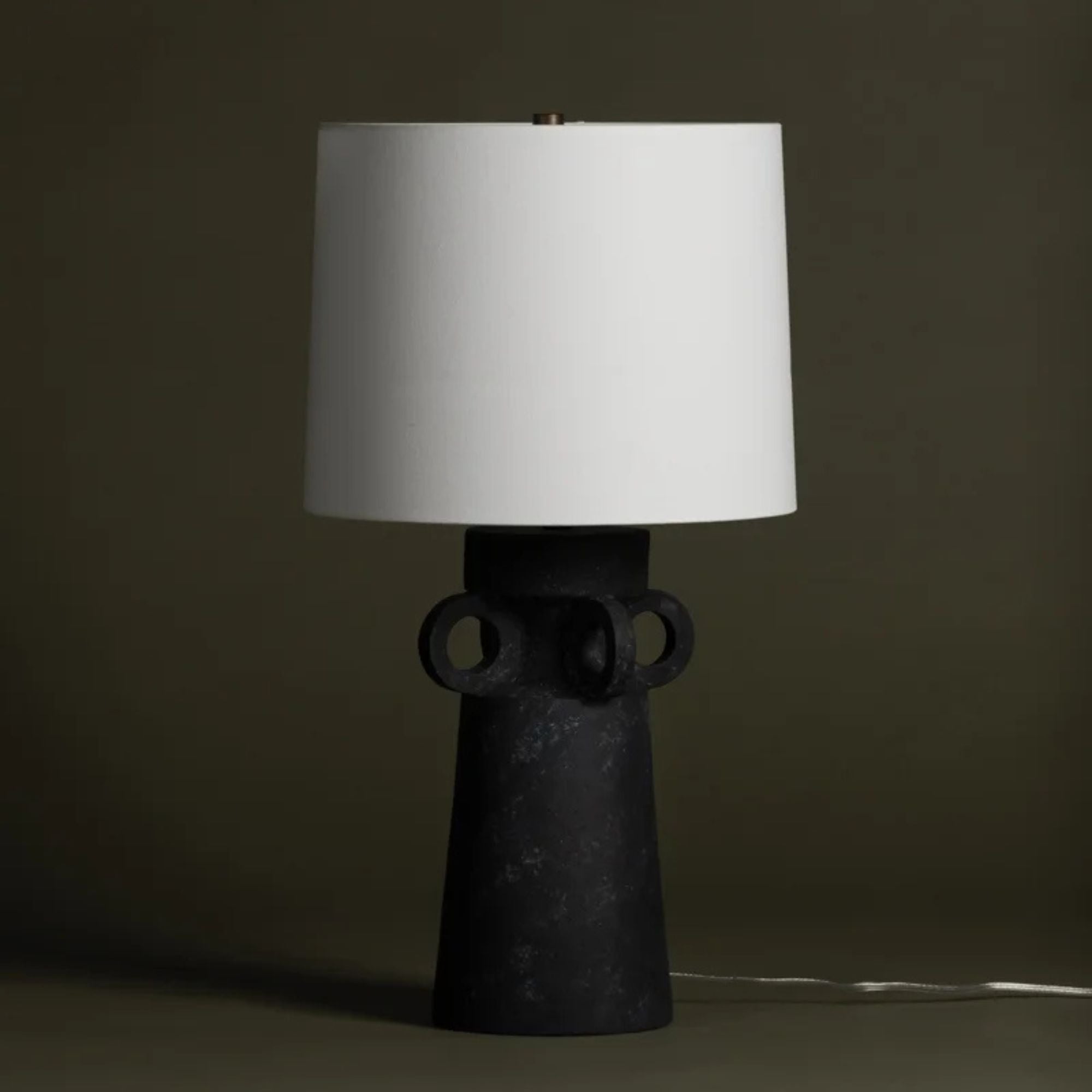 Troy Lighting - Santa Cruz 29" Table Lamp, Patina Brass/Ceramic Artifact Black Finish | Bees Lighting
