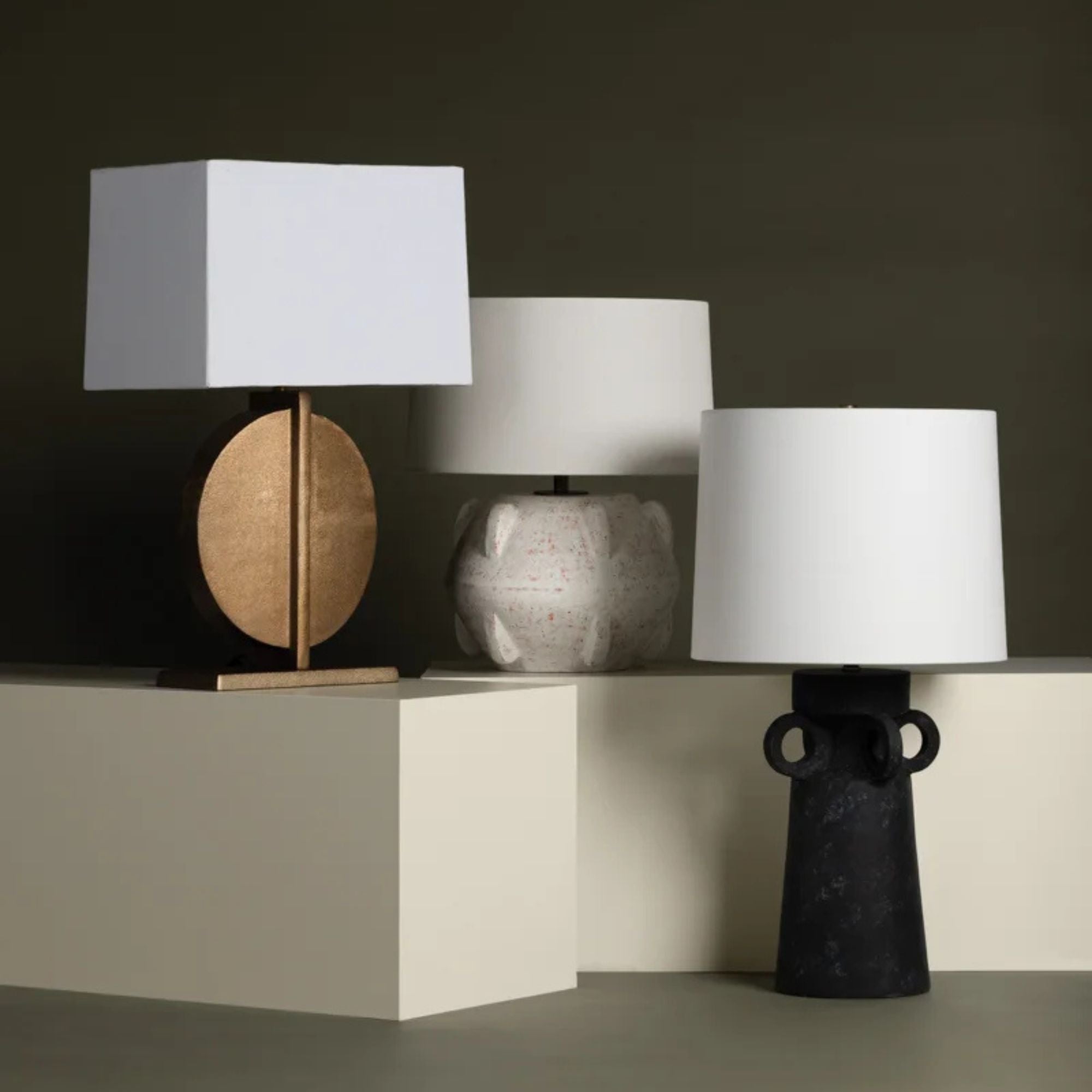 Troy Lighting - Santa Cruz 29" Table Lamp, Patina Brass/Ceramic Artifact Black Finish | Bees Lighting