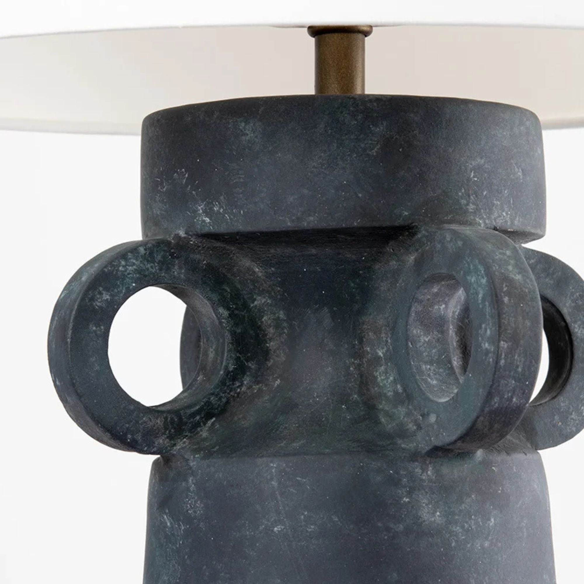 Troy Lighting - Santa Cruz 29" Table Lamp, Patina Brass/Ceramic Artifact Black Finish | Bees Lighting