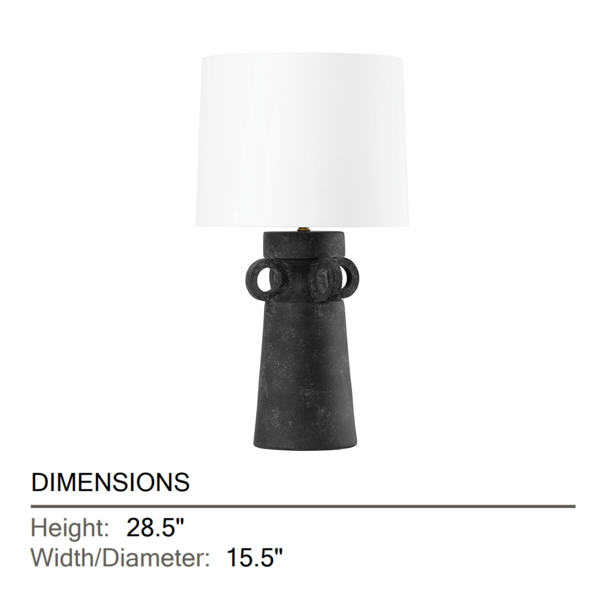 Troy Lighting - Santa Cruz 29" Table Lamp, Patina Brass/Ceramic Artifact Black Finish | Bees Lighting