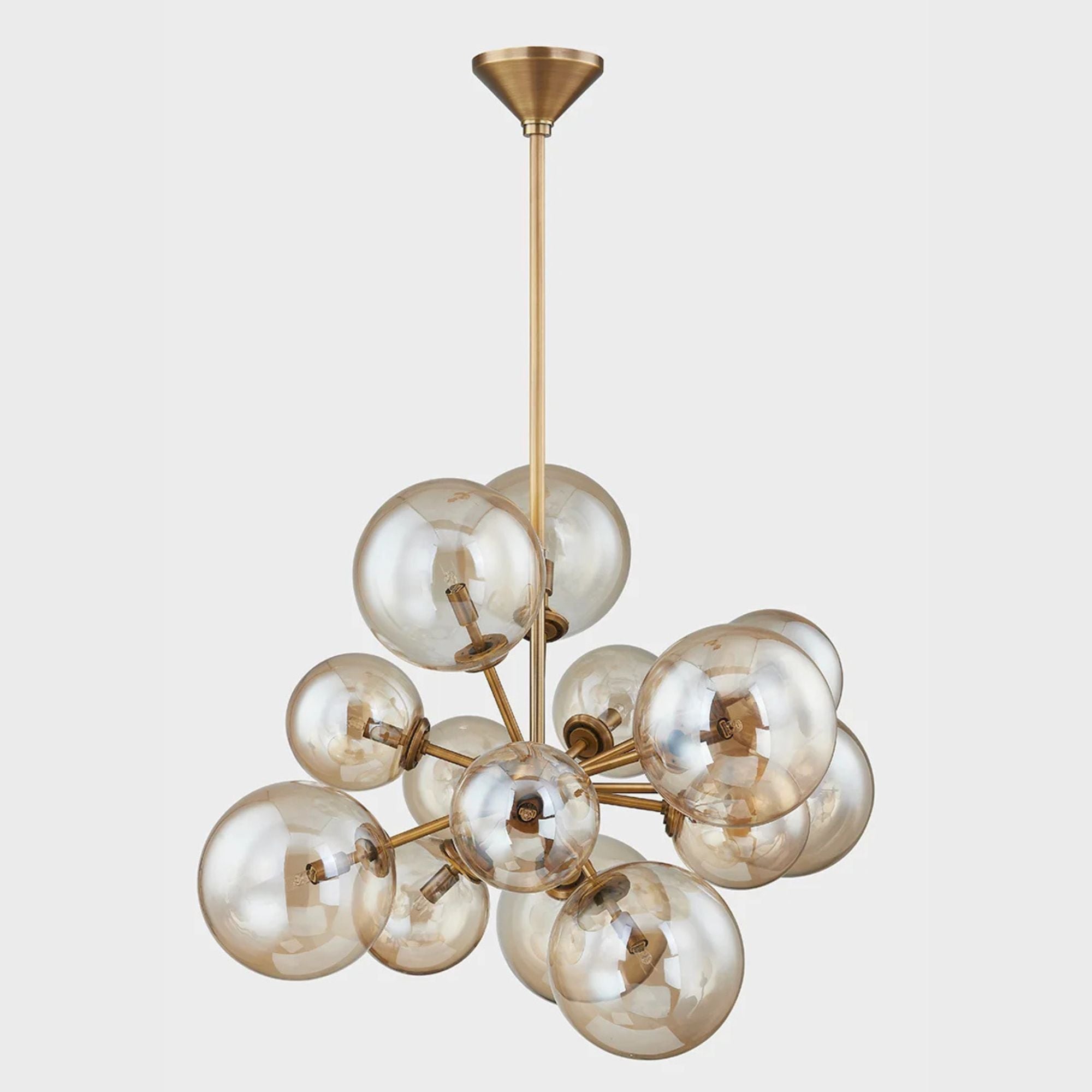 Santee 31" 13 Light Chandelier, Patina Brass Finish