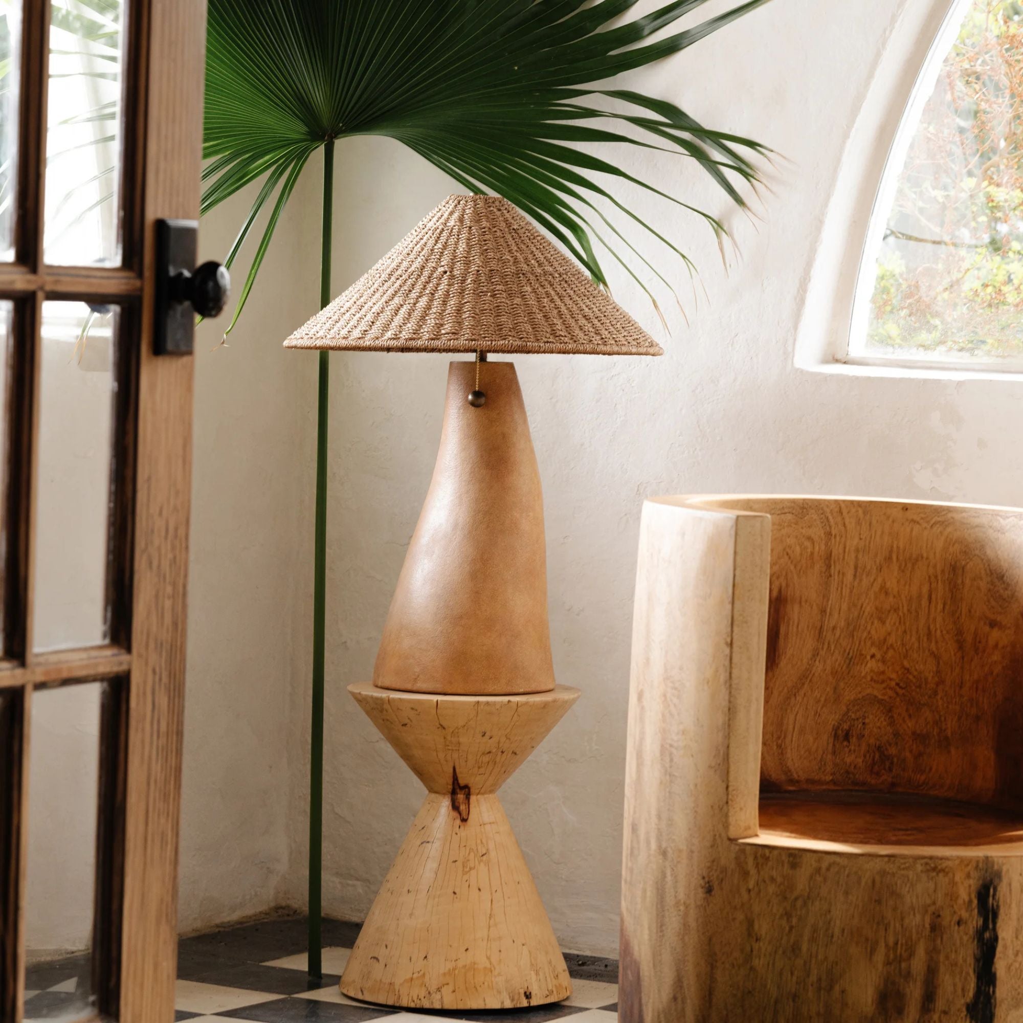 Seyla 29" Table Lamp, Patina Brass/Ceramic Ancient Terracotta Finish