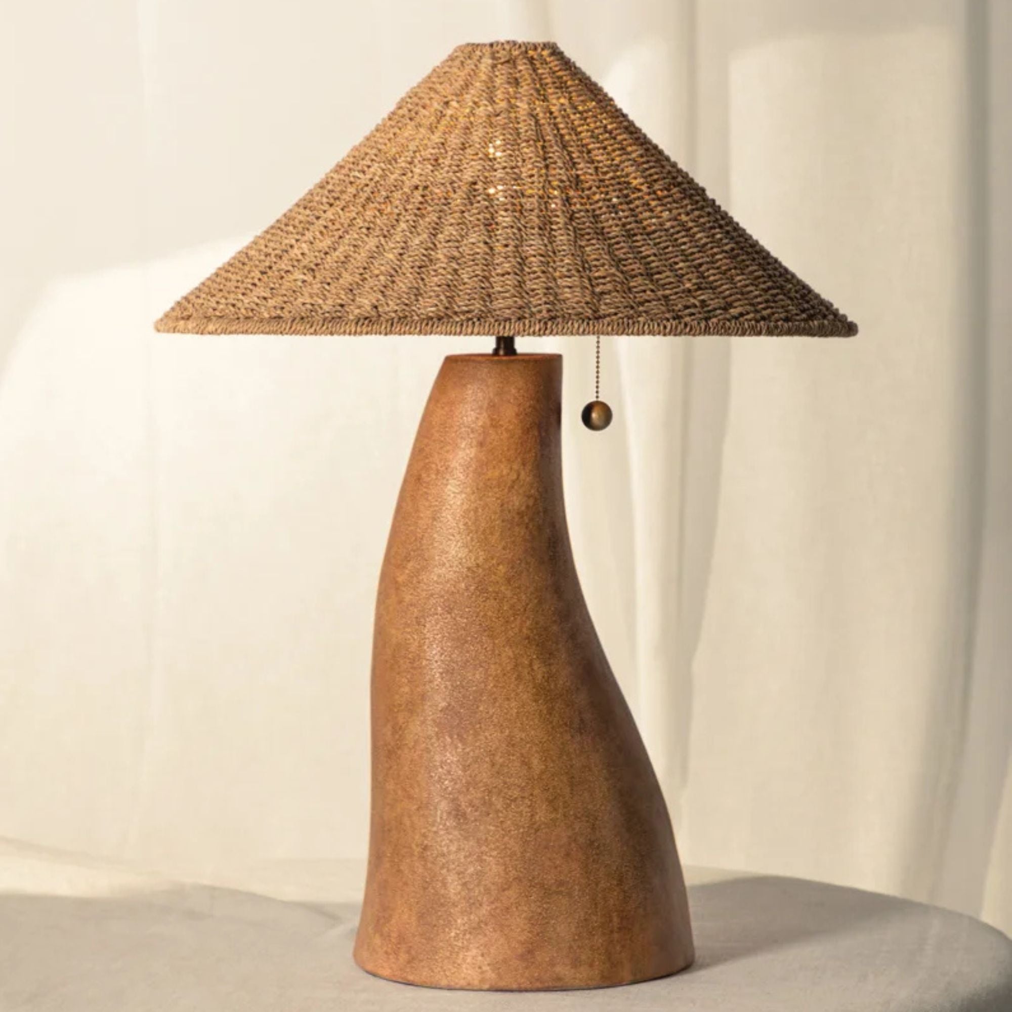 Seyla 29" Table Lamp, Patina Brass/Ceramic Ancient Terracotta Finish