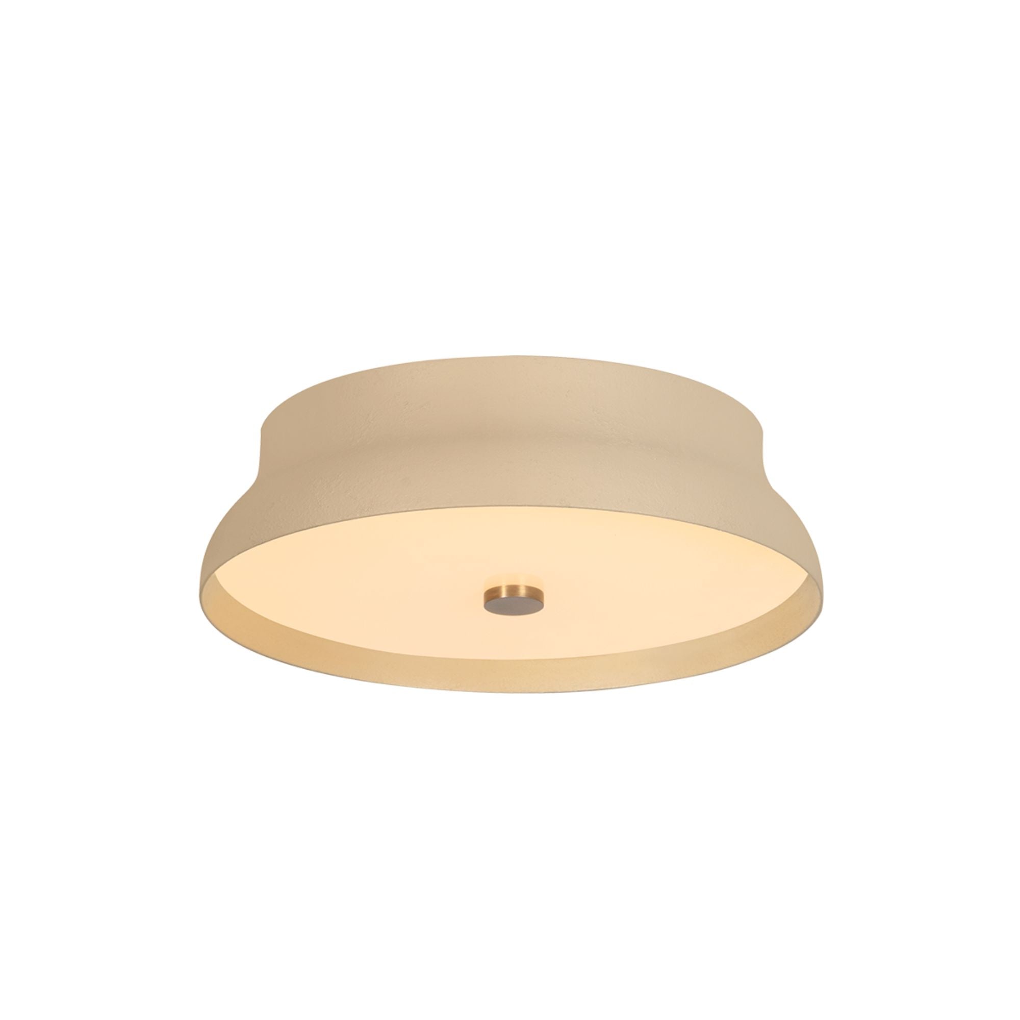 Troy Shore 12 in. Flush Mount Light, Patina Brass with Cream Gesso