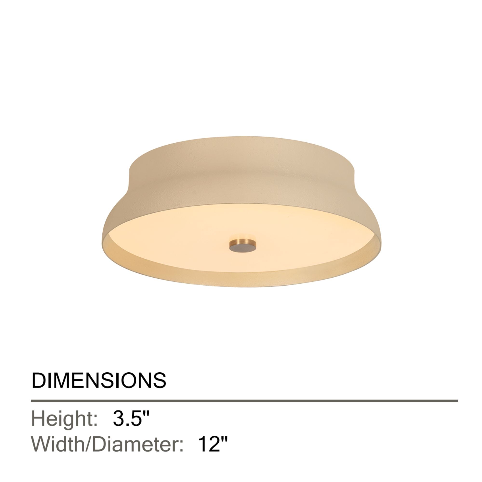 Troy Shore 12 in. Flush Mount Light, Patina Brass with Cream Gesso