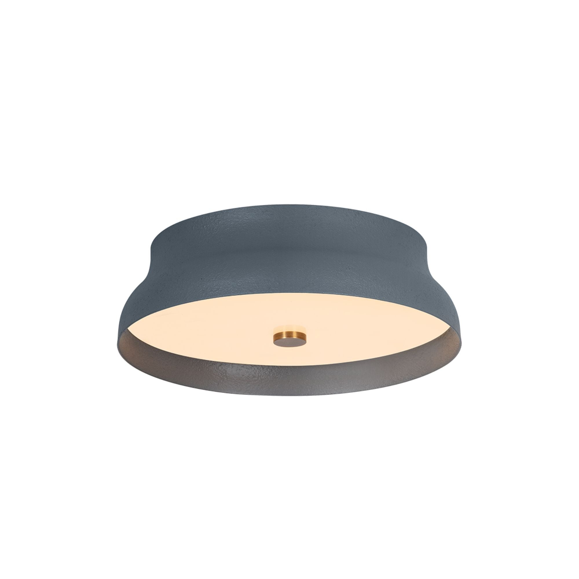 Troy Shore 12 in. Flush Mount Light, Patina Brass with Slate Gesso