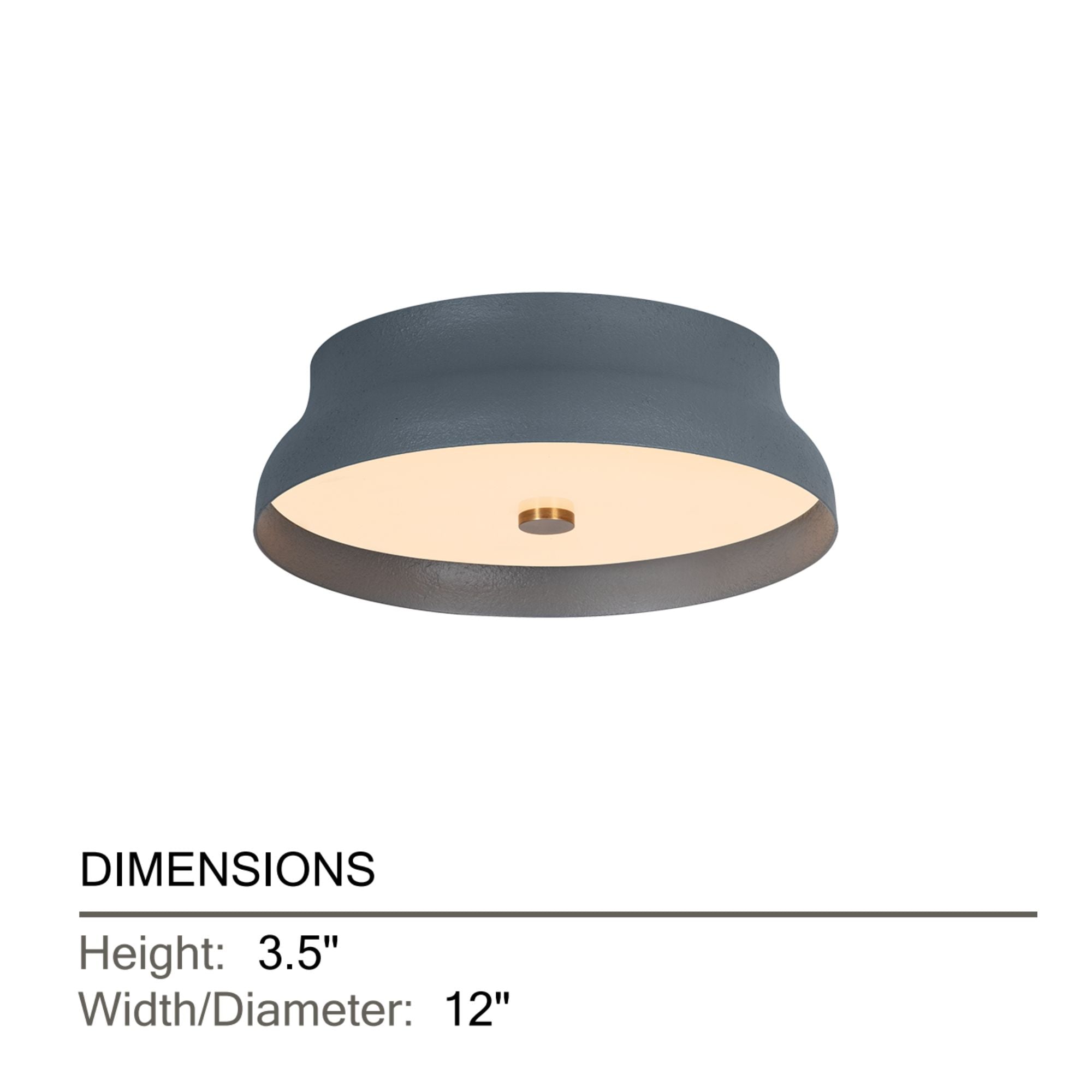 Troy Shore 12 in. Flush Mount Light, Patina Brass with Slate Gesso