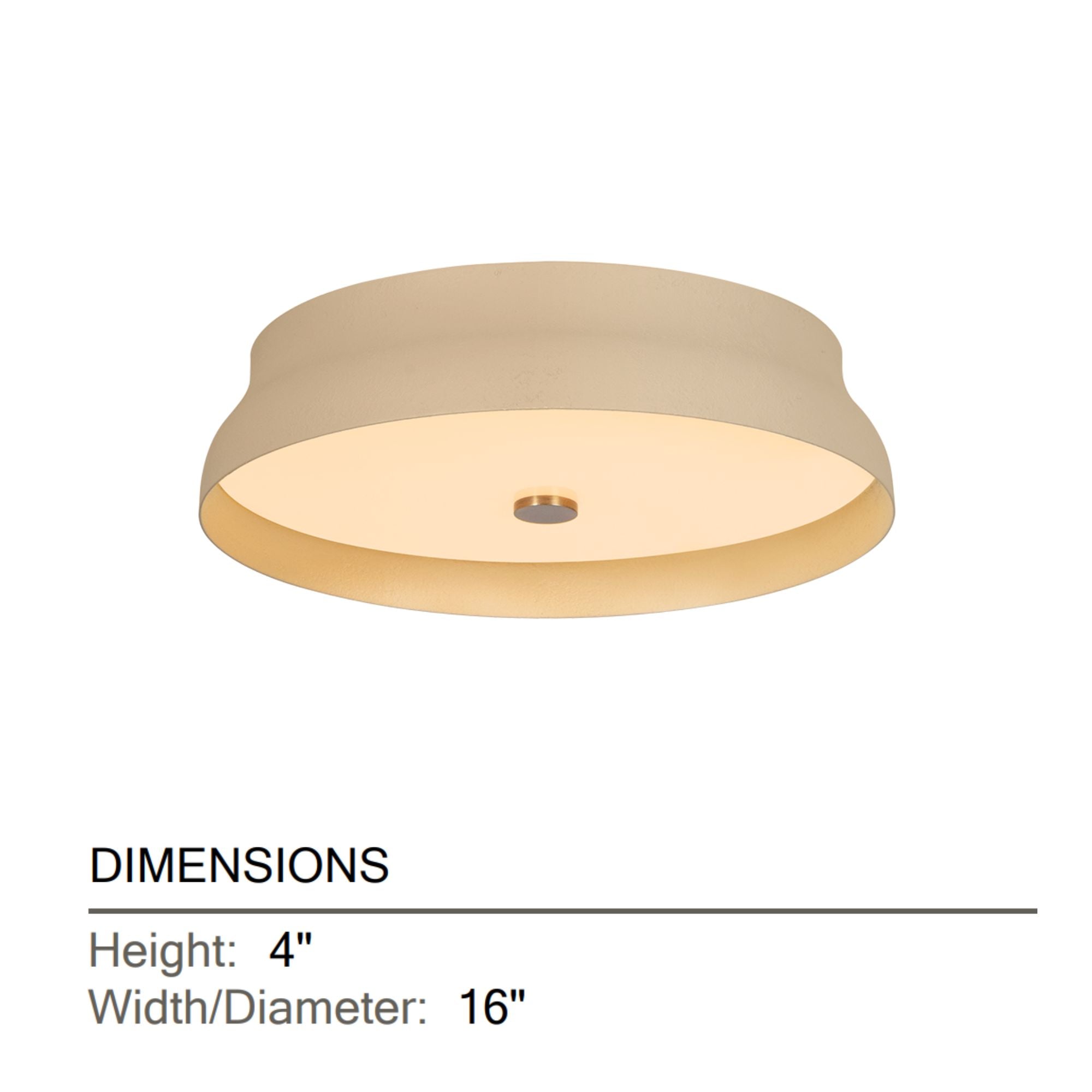Troy Shore 16 in. Flush Mount Light, Patina Brass with Cream Gesso