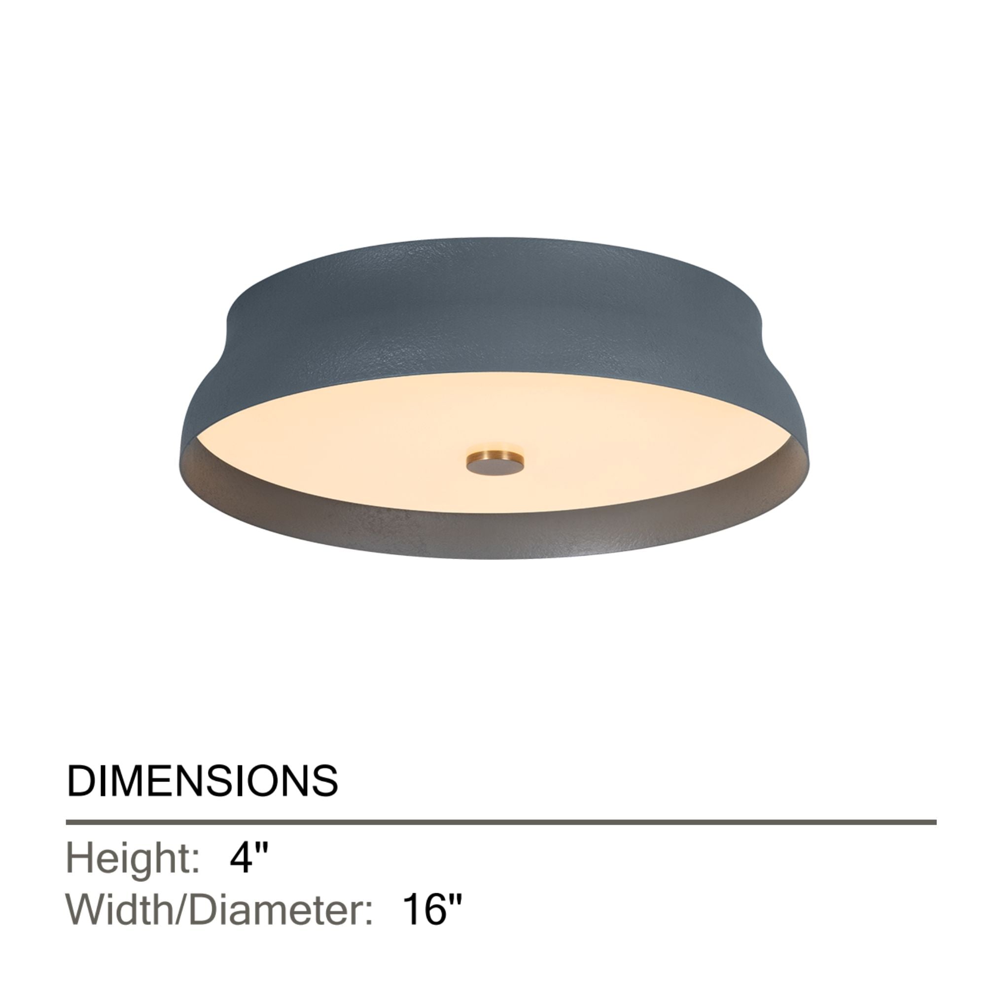 Troy Shore 16 in. Flush Mount Light, Patina Brass with Slate Gesso