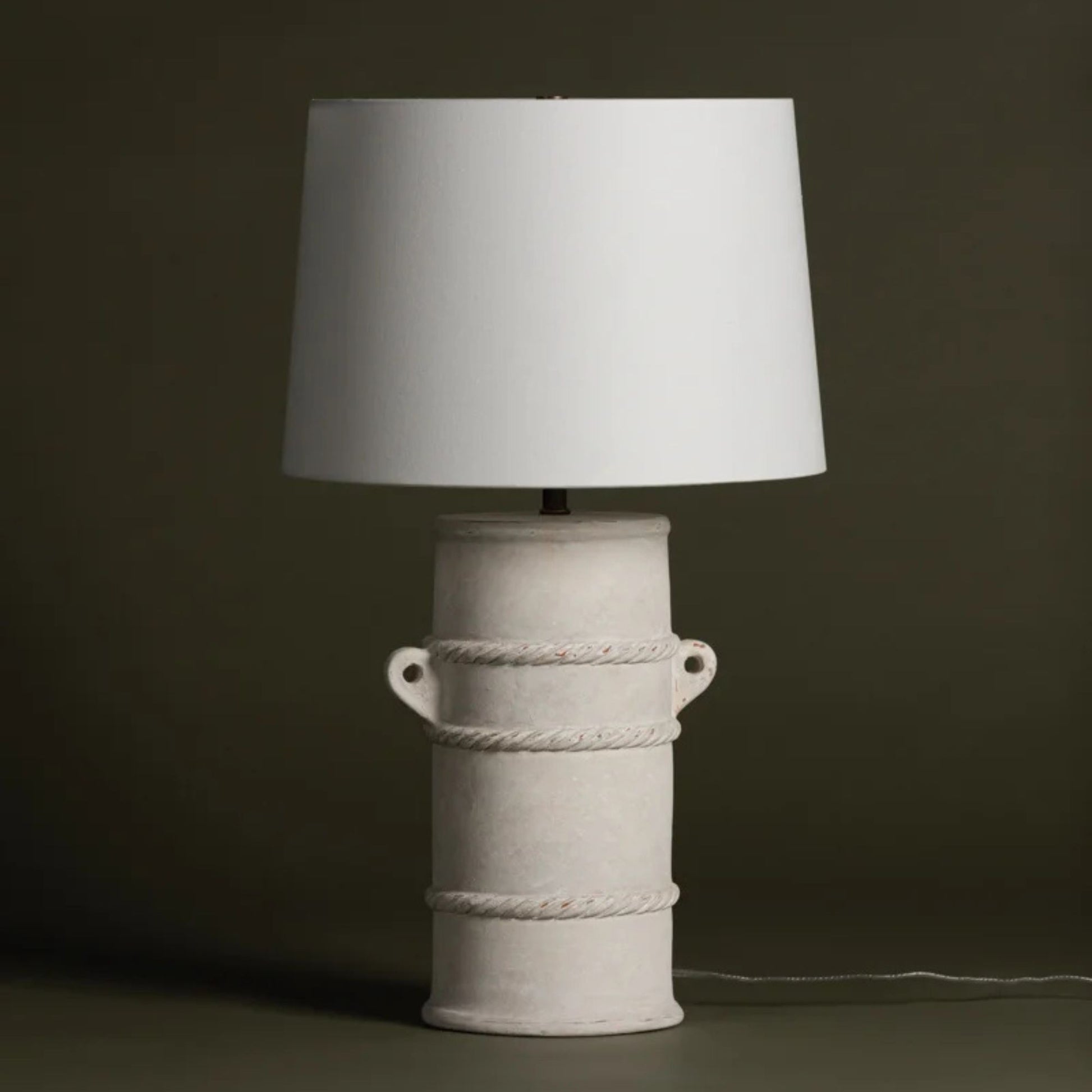 Troy Lighting - Siena 28" Table Lamp, Patina Brass/Ceramic Whitewash Terracotta Finish | Bees Lighting