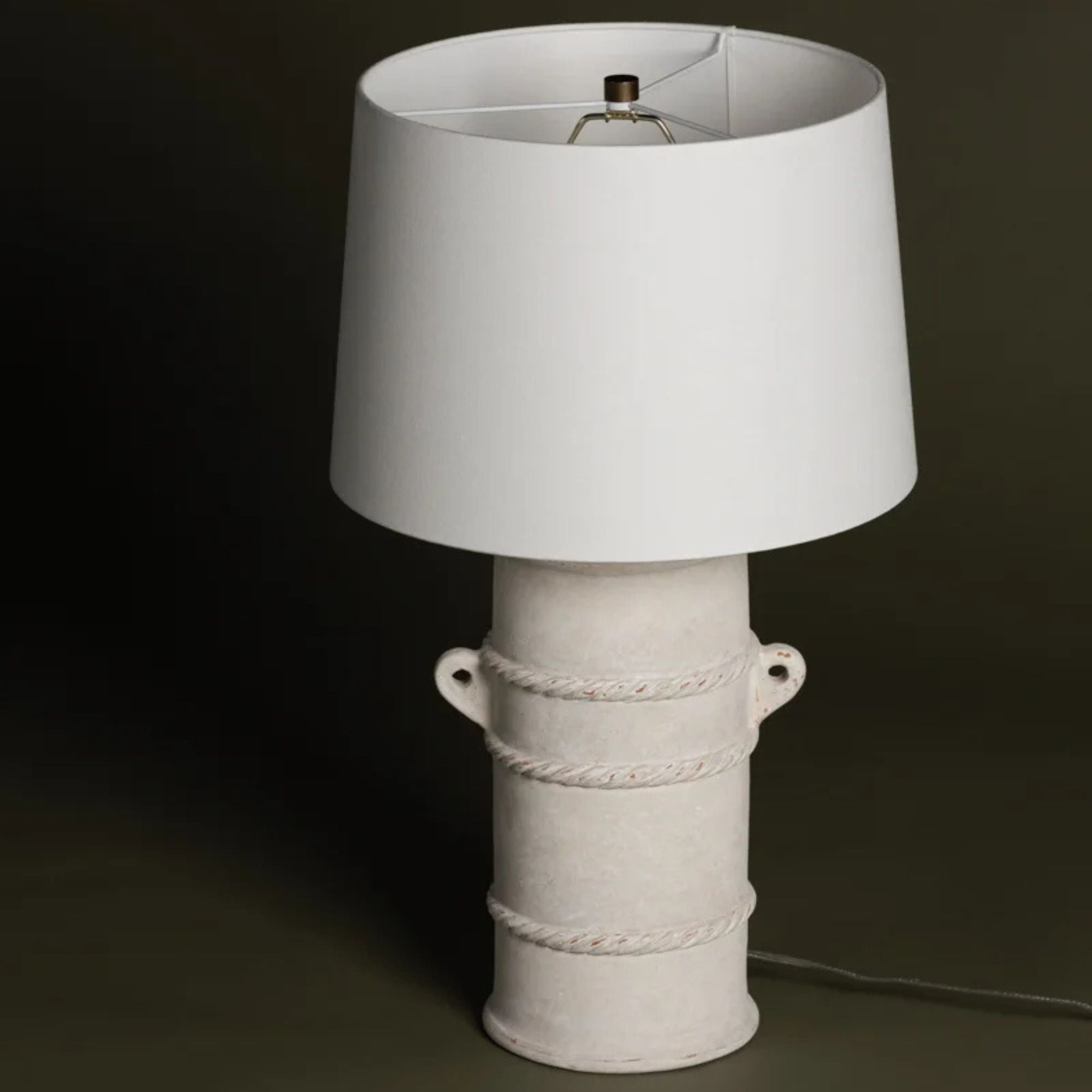 Troy Lighting - Siena 28" Table Lamp, Patina Brass/Ceramic Whitewash Terracotta Finish | Bees Lighting