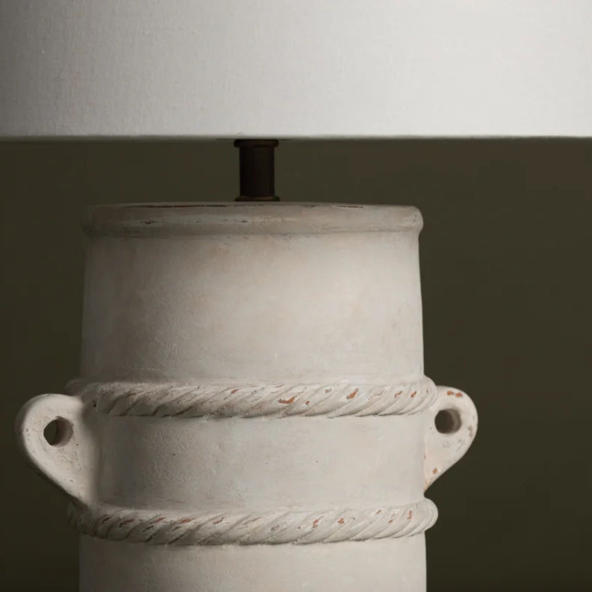 Troy Lighting - Siena 28" Table Lamp, Patina Brass/Ceramic Whitewash Terracotta Finish | Bees Lighting