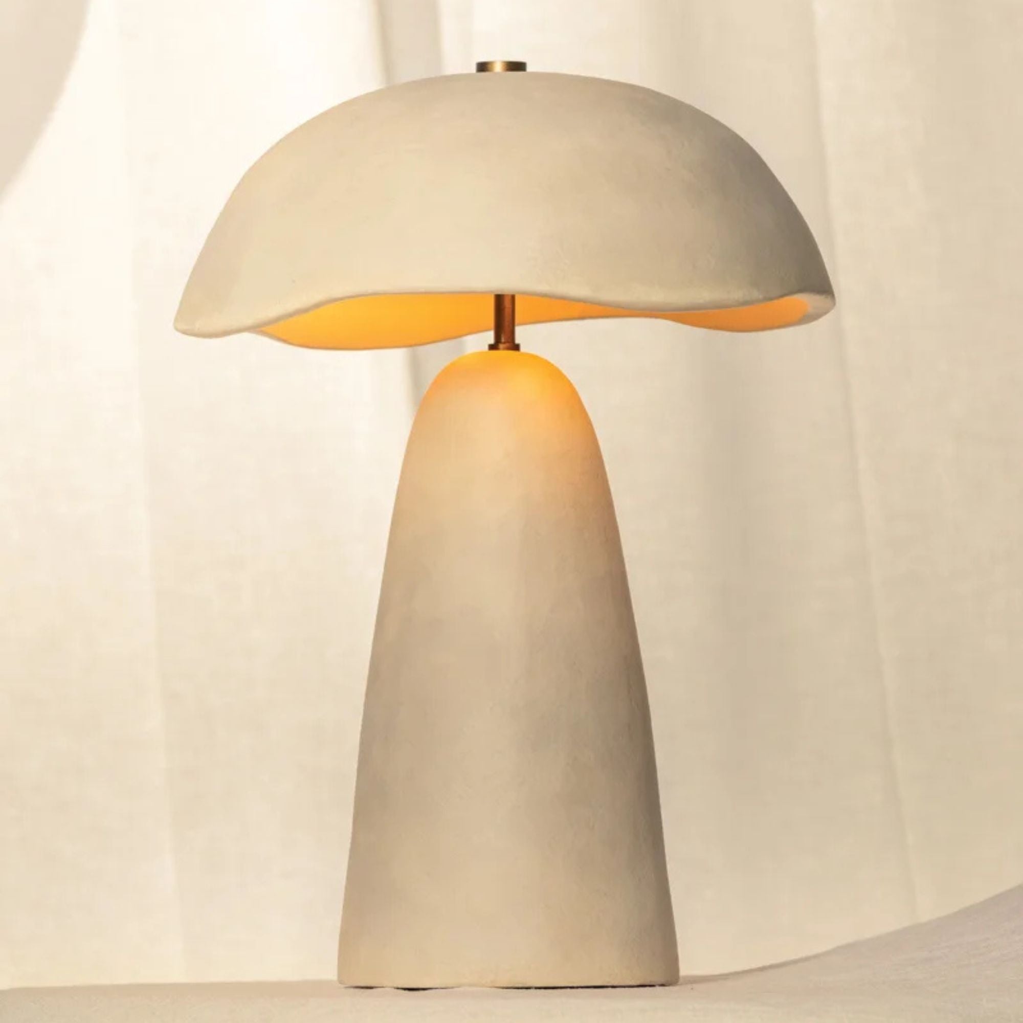 Soloma 21" 2-Light Table Lamp, Patina Brass/Ceramic Artisan White Finish