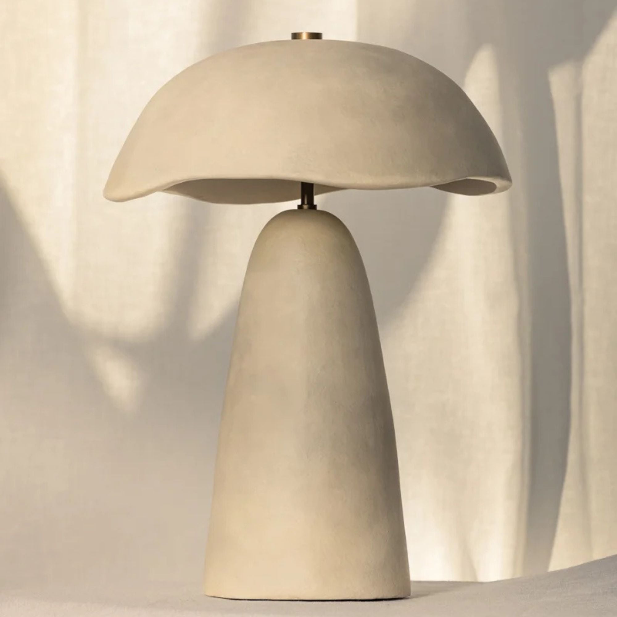 Soloma 21" 2-Light Table Lamp, Patina Brass/Ceramic Artisan White Finish