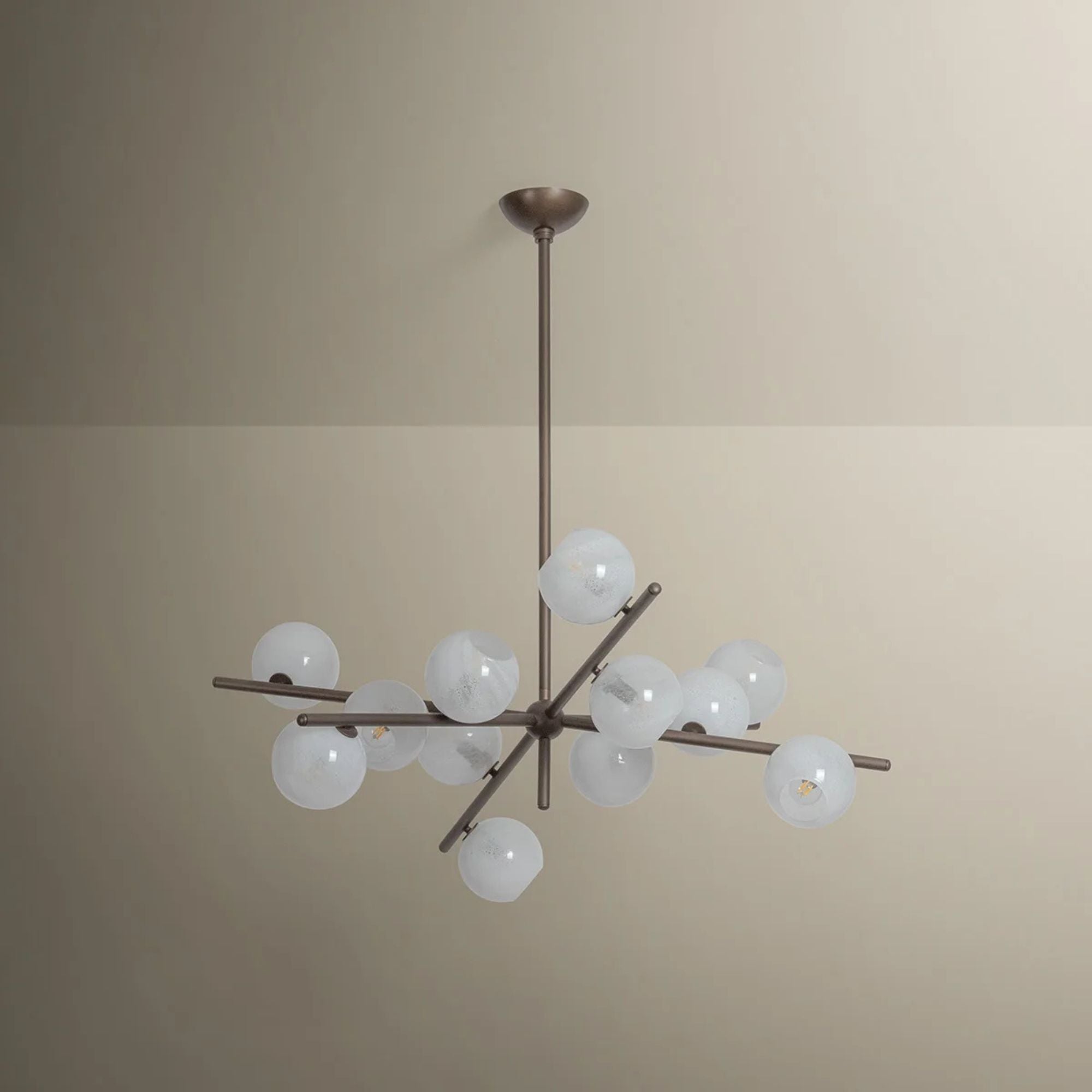 Troy Sonny 41.75 in. 12-Light Chandelier, Bronze Leaf