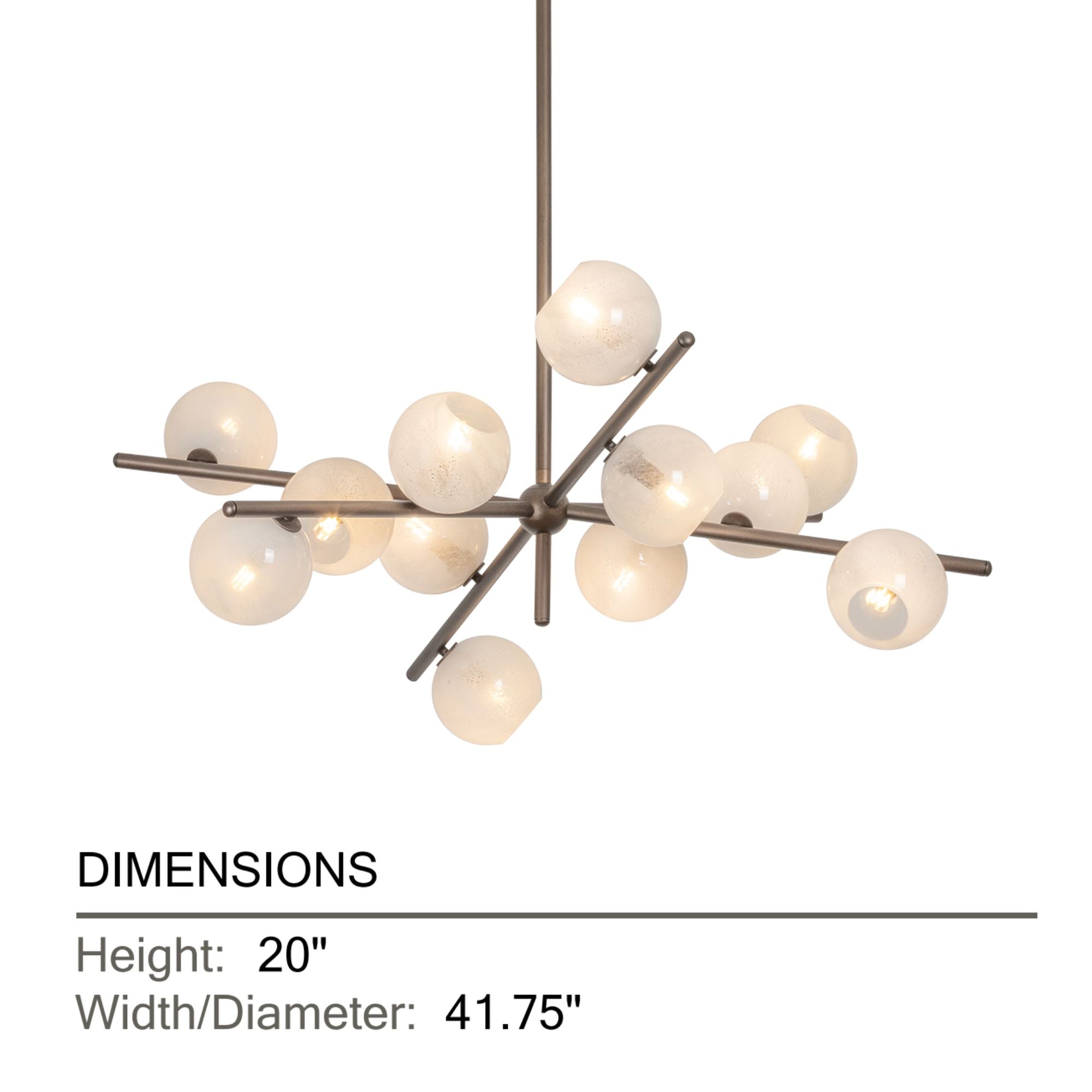Troy Sonny 41.75 in. 12-Light Chandelier, Bronze Leaf