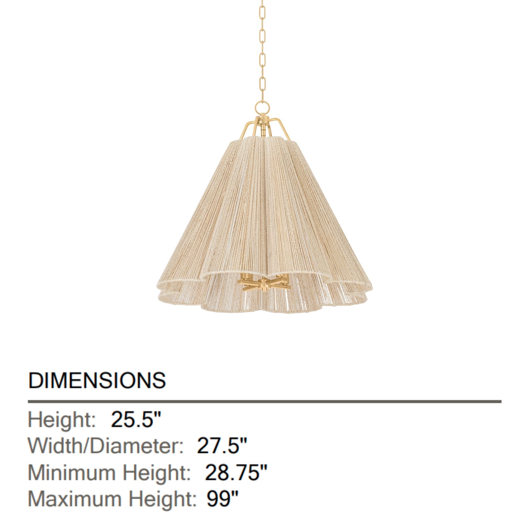 Sonoma 28" 4-Light Pendant, Vintage Gold Leaf Finish
