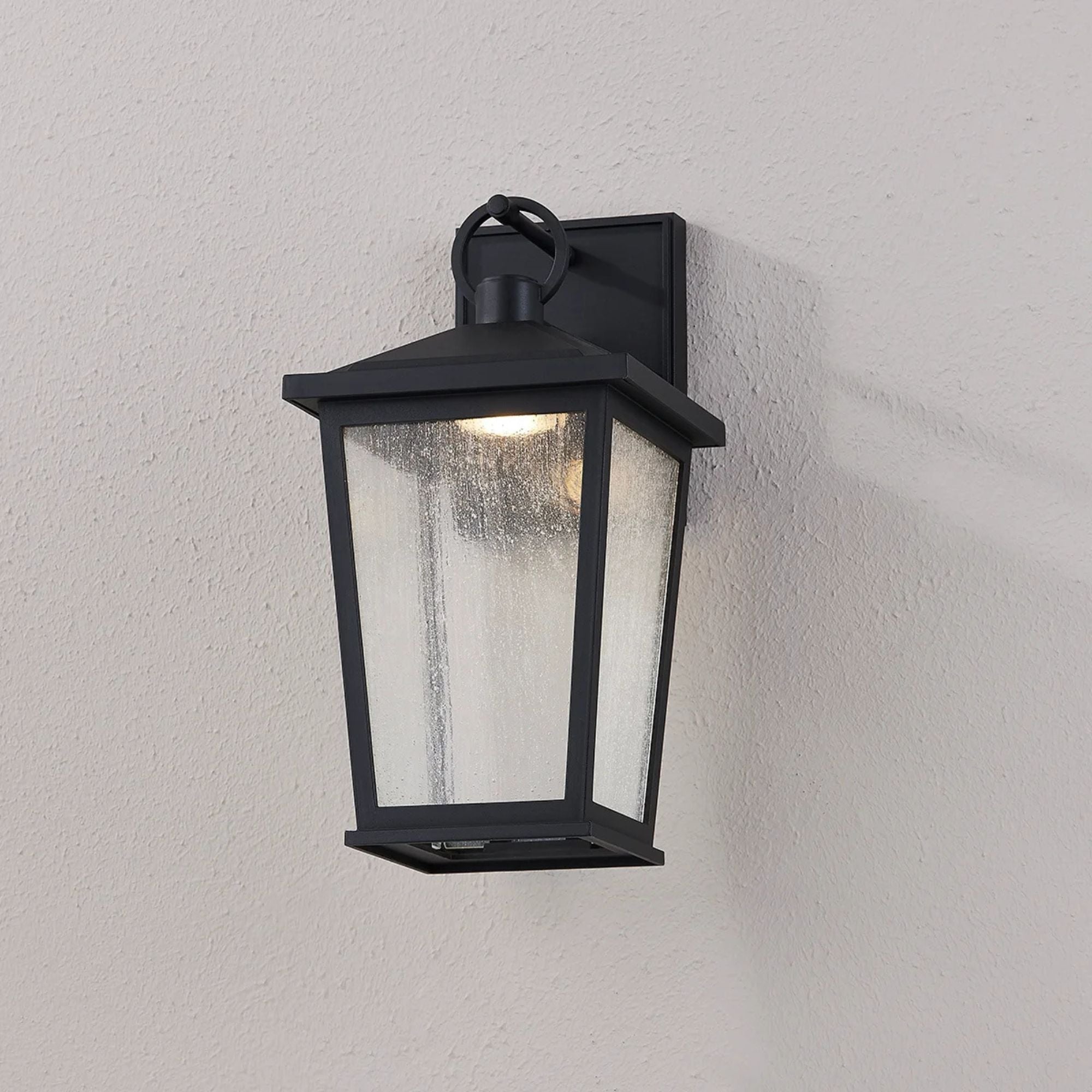 Soren 14" LED Outdoor Wall Sconce, Textured Black Finish