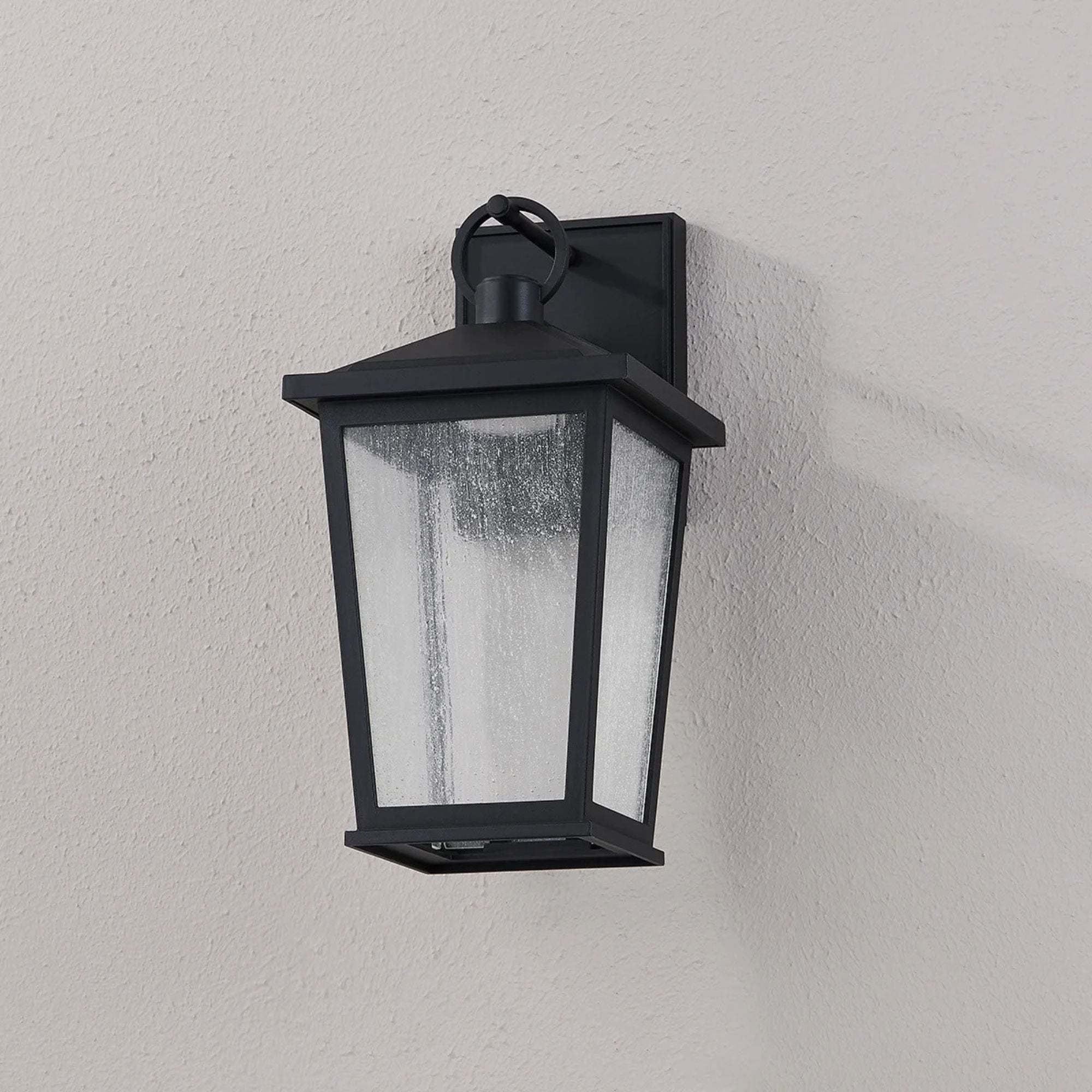 Soren 14" LED Outdoor Wall Sconce, Textured Black Finish