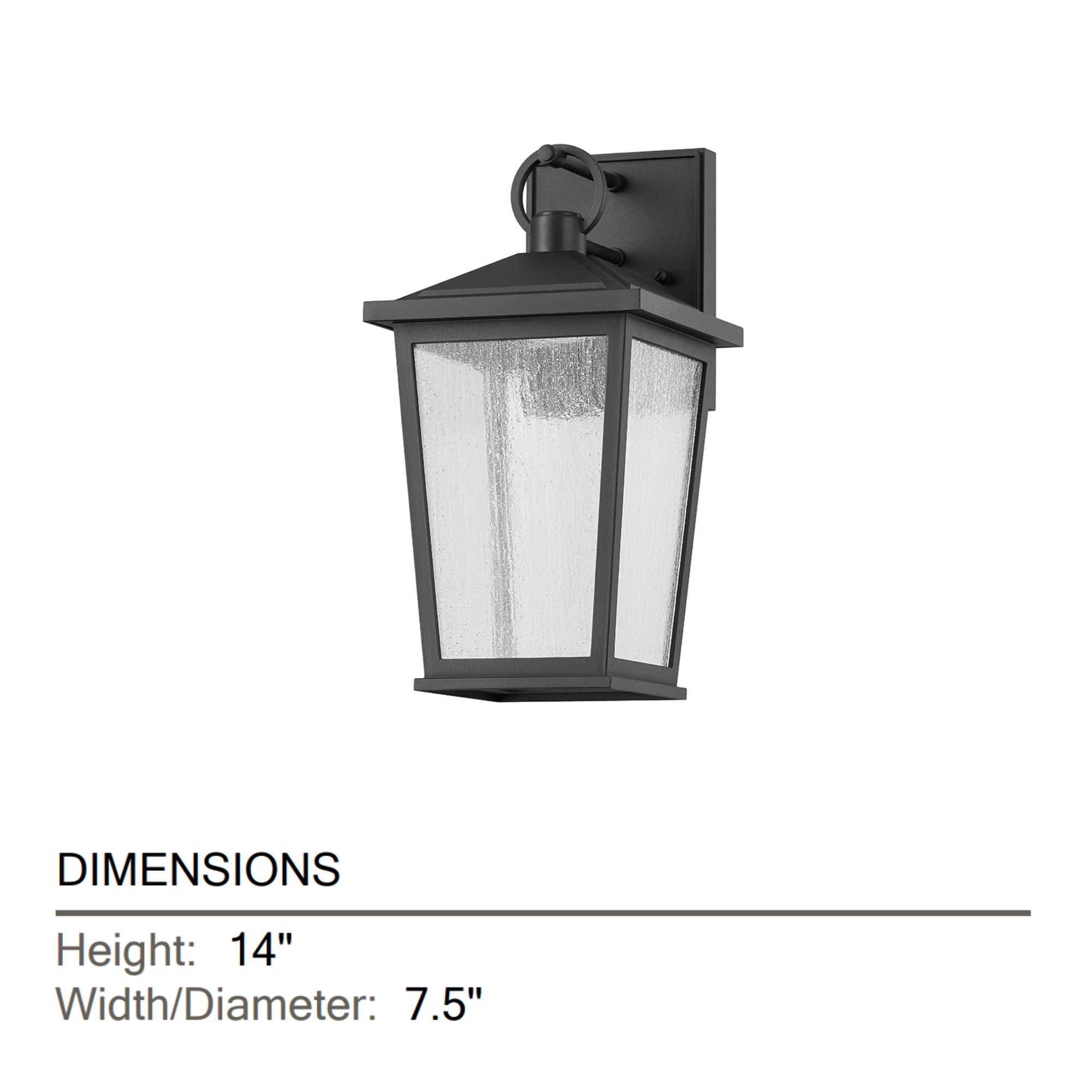 Soren 14" LED Outdoor Wall Sconce, Textured Black Finish