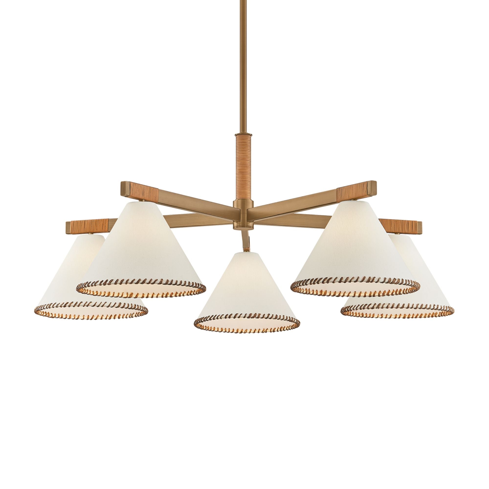 Troy Stoney 40.25' 5-Light Chandelier, Patina Brass