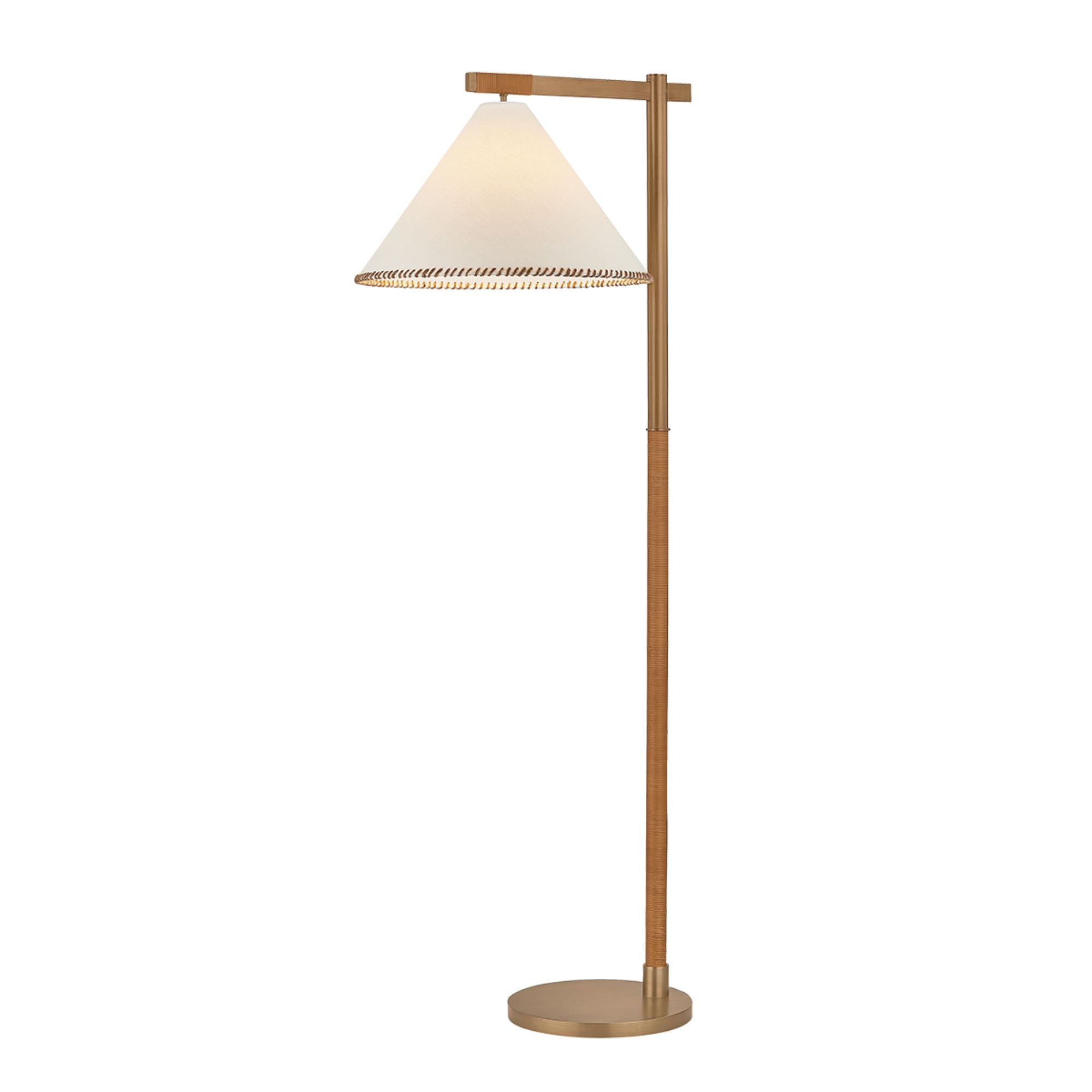 Troy Stoney Floor Lamp, 59.75 in. Height, Patina Brass